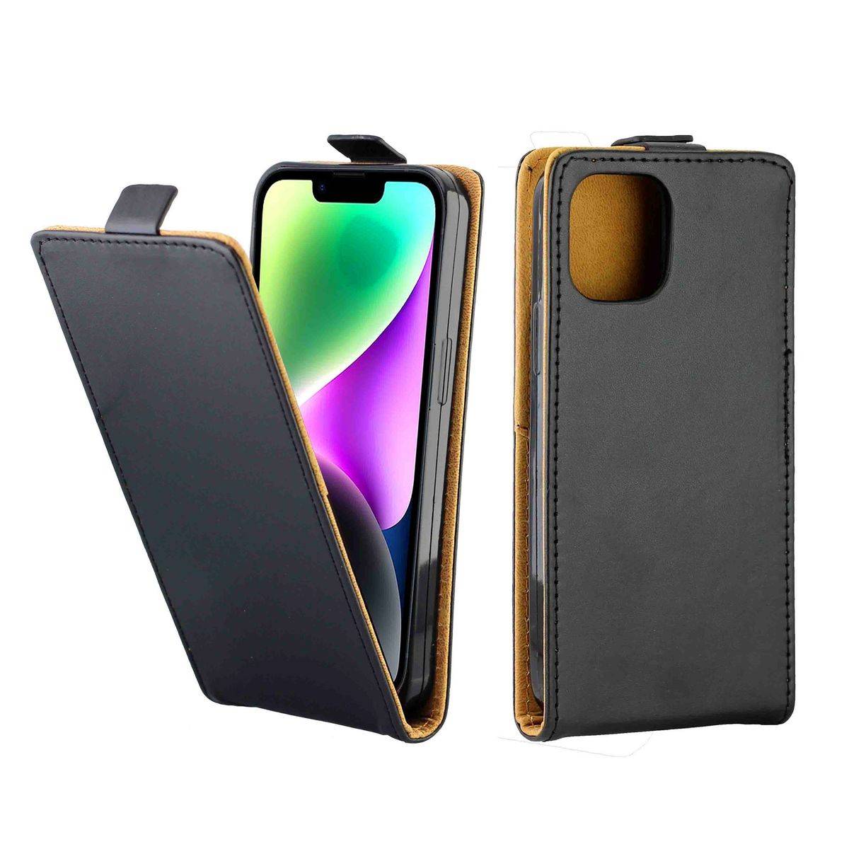 Für Apple iPhone 14 Fliptasche Premium Schwarz Hülle Case Cover Schutz Zubehör Etui Neu