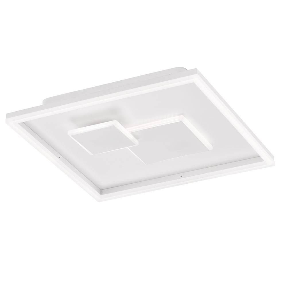 LED Deckenleuchte dimmbar über Schalter Deckenlampe Wohnzimmer, Metall Kunststoff weiß, 27W 2150lm warmweiß, L 40,5 cm