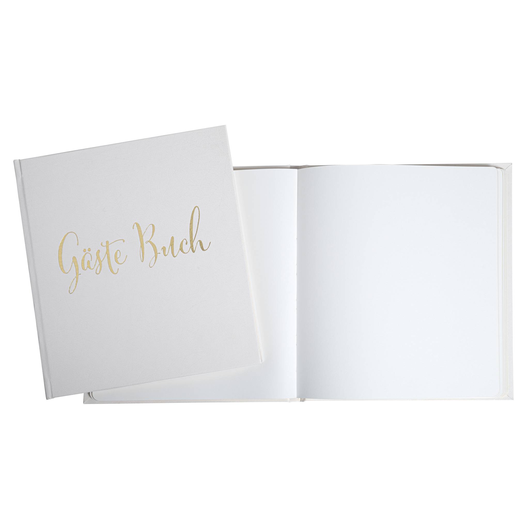 Exacompta Gästebuch 70 Batt weiß Goldschnitt 21x19cm Kraft Aufdruck Weiß 47235B