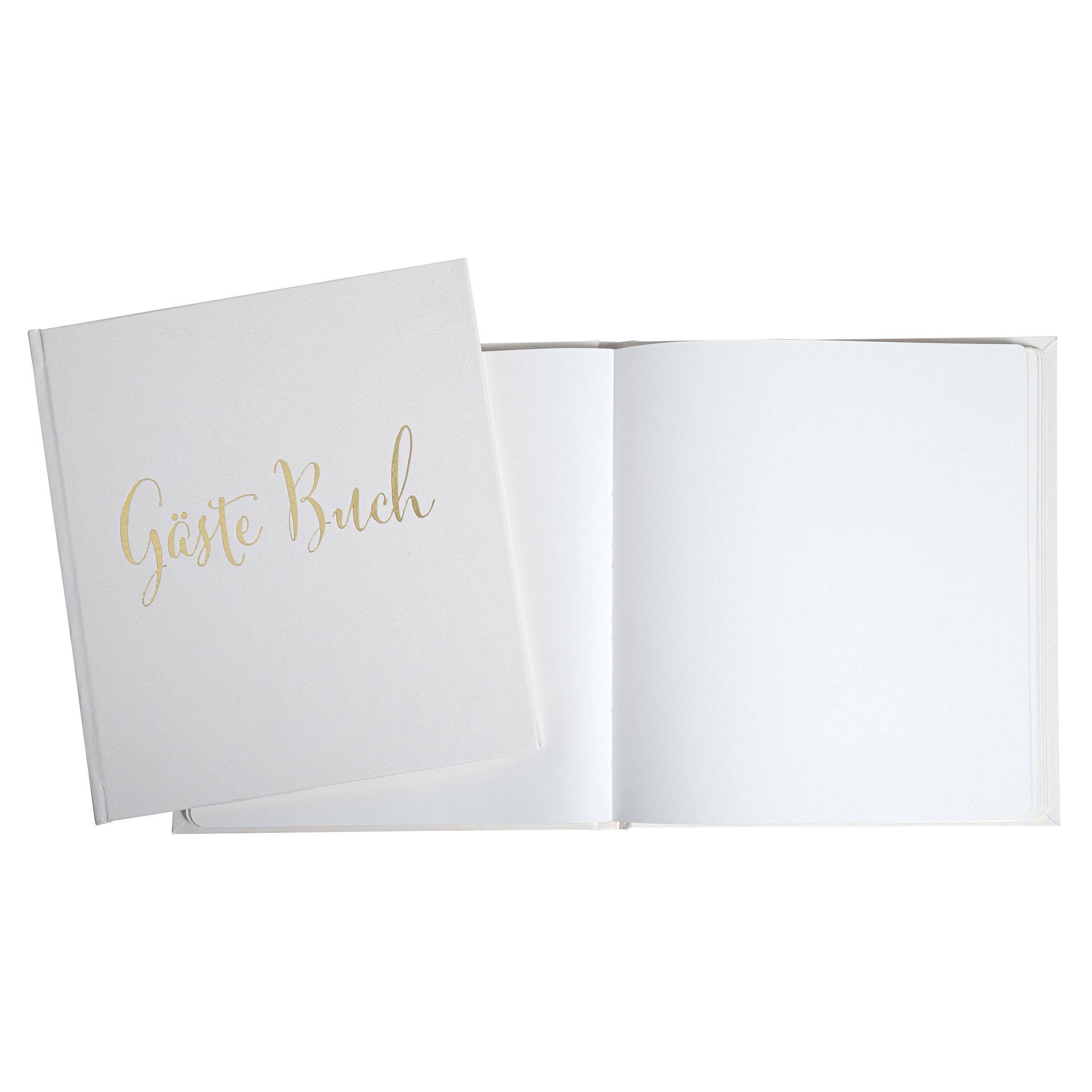 Exacompta Gästebuch 70 Batt weiß Goldschnitt 21x19cm Kraft Aufdruck Weiß 47235B