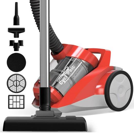 TurboTronic Multi Zyklon Staubsauger CV04 – brachiale 22kPa Saugkraft 900W ohne Beutel kleiner Trockensauger für Parkett, Tierhaare & Hundehaare,