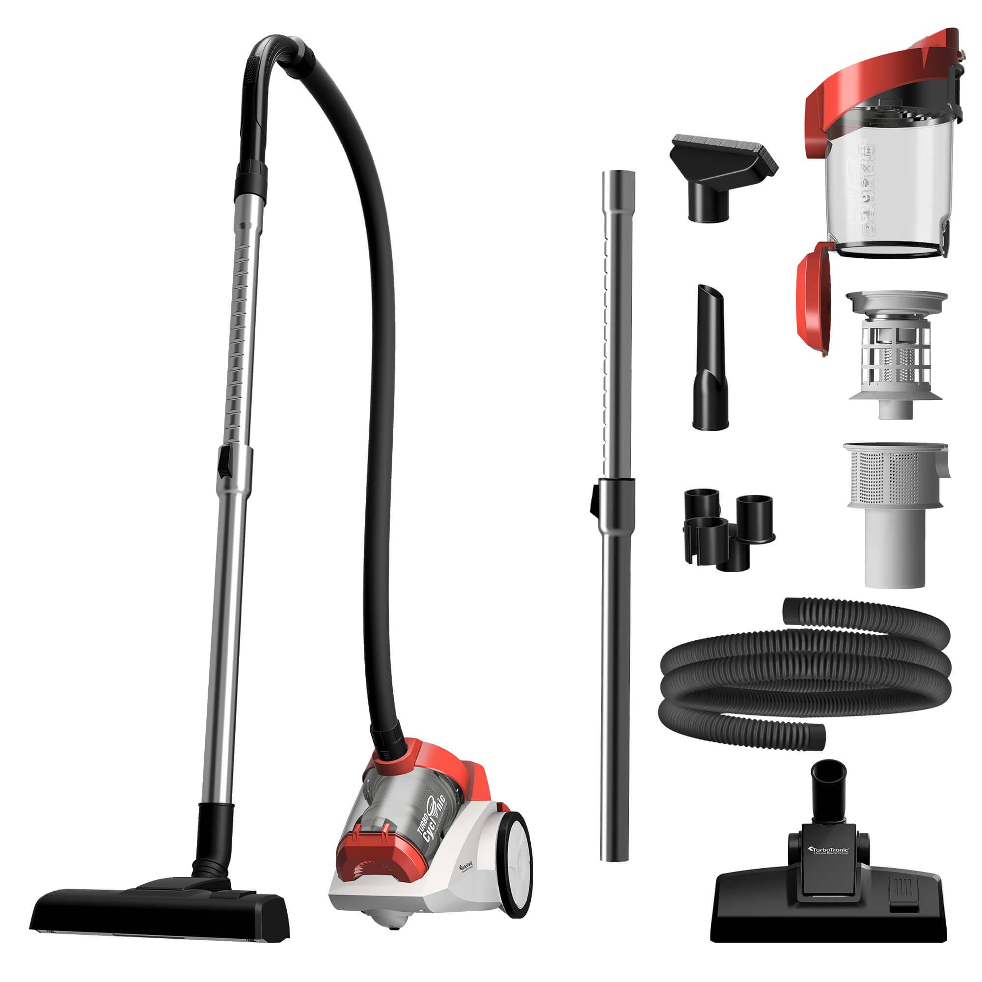 TurboTronic Multi Zyklon Staubsauger CV04 – brachiale 22kPa Saugkraft 900W ohne Beutel kleiner Trockensauger für Parkett, Tierhaare & Hundehaare,