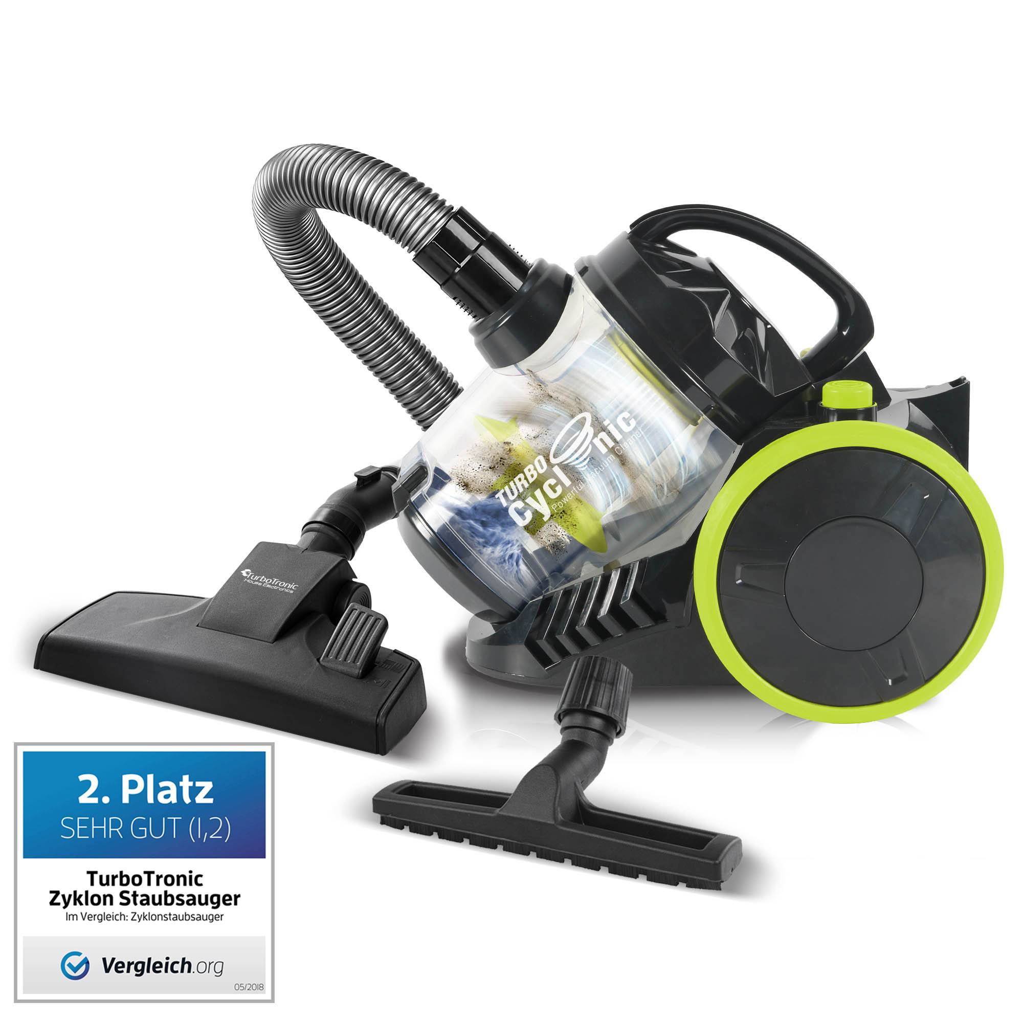 TurboTronic Zyklon Staubsauger CV07 - brachiale 19kPa Saugkraft 700W ohne Beutel kleiner Trockensauger für Parkett Tierhaare Hundehaare beutellos