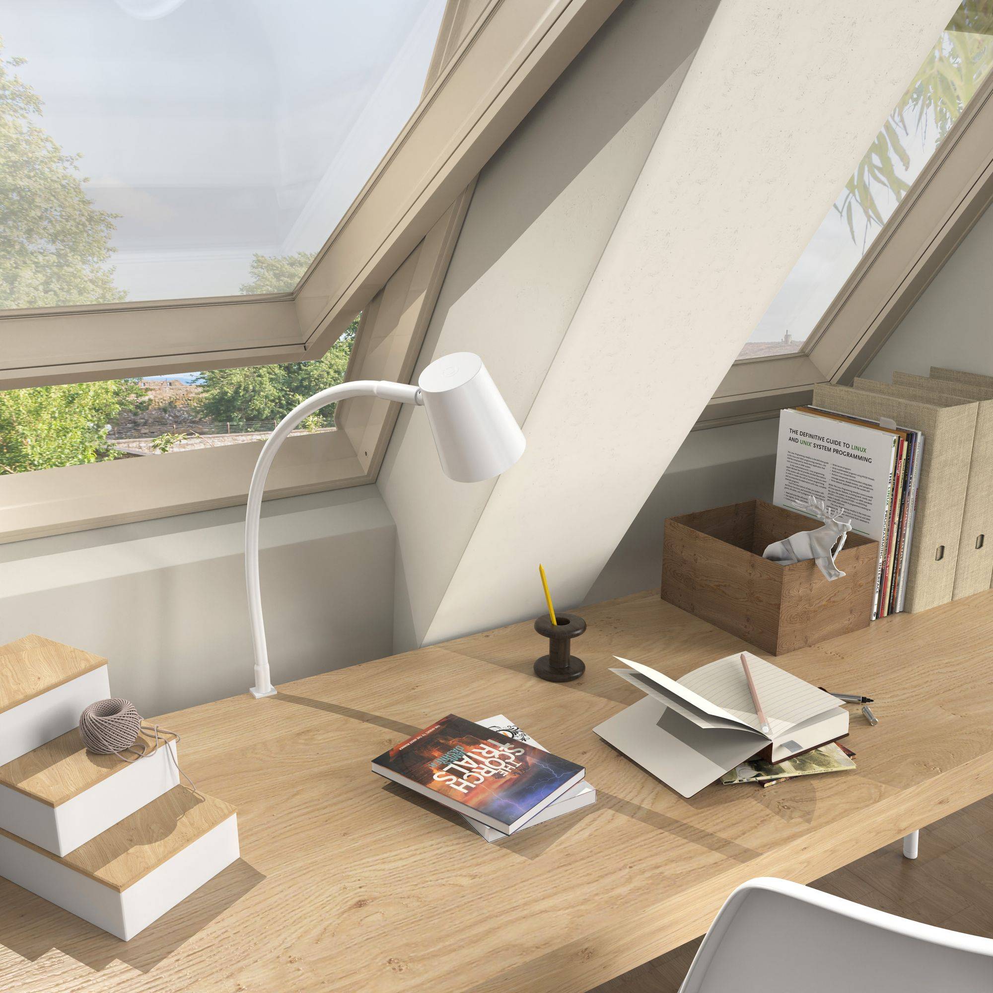 kalb | LED Leseleuchte weiß, warmweiß 360° drehbarer Leuchten-Kopf, flexibler Leuchten-Hals, dimmbar