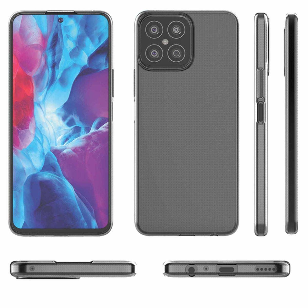 Für Honor X8 Silikoncase TPU Schutz Transparent Handy Tasche Hülle Cover Etui Zubehör Neu