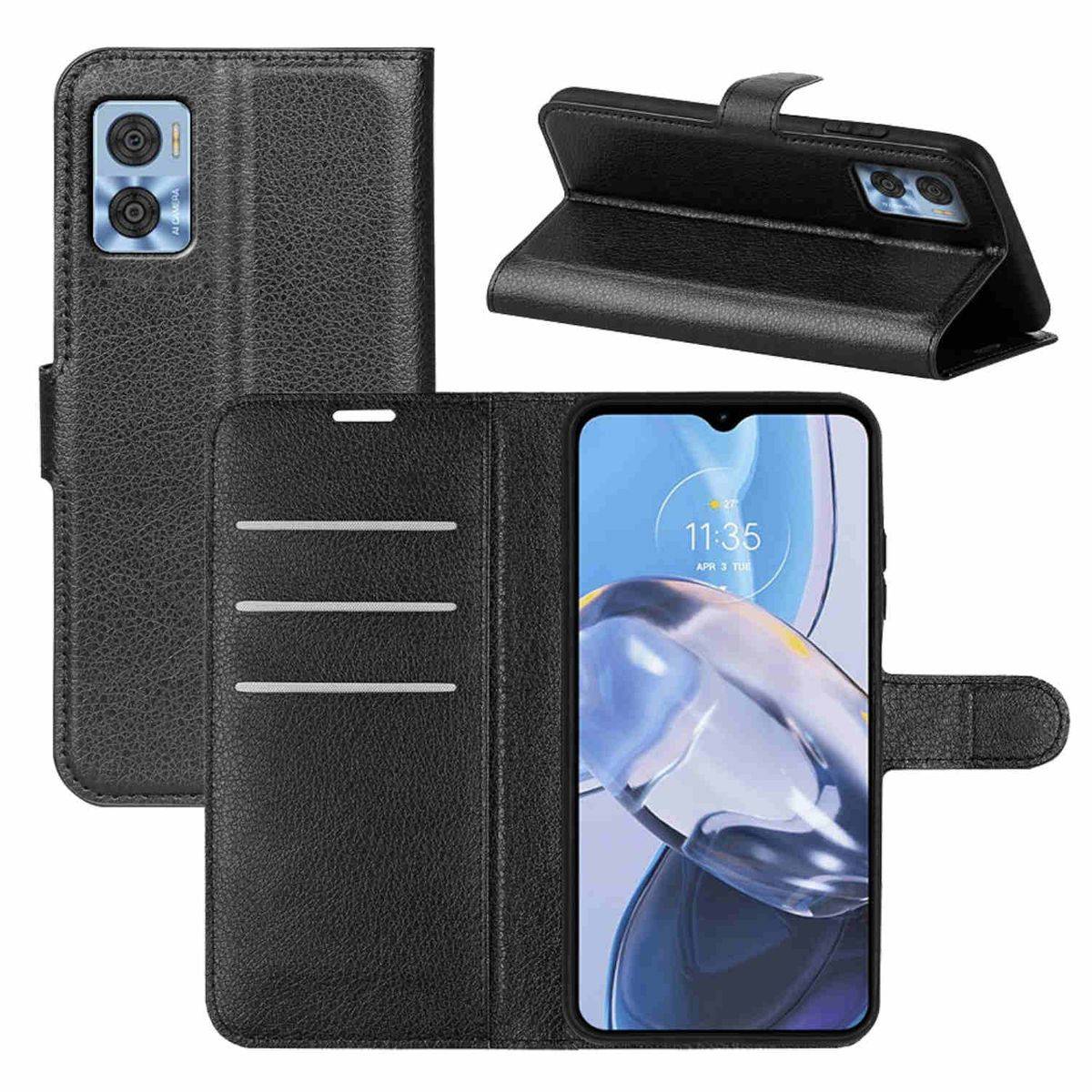 Für Motorola Moto E22 Handy Tasche Wallet Premium Schutz Hülle Case Cover Etuis Neu Zubehör Schwarz