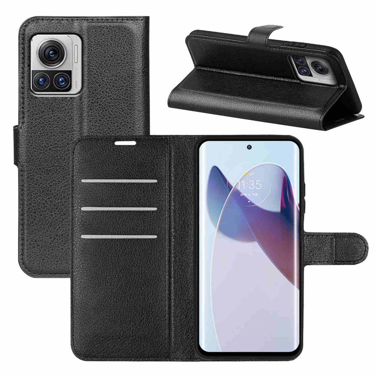 Für Motorola Edge 30 Ultra Handy Tasche Wallet Premium Schutz Hülle Case Cover Etuis Neu Zubehör Schwarz
