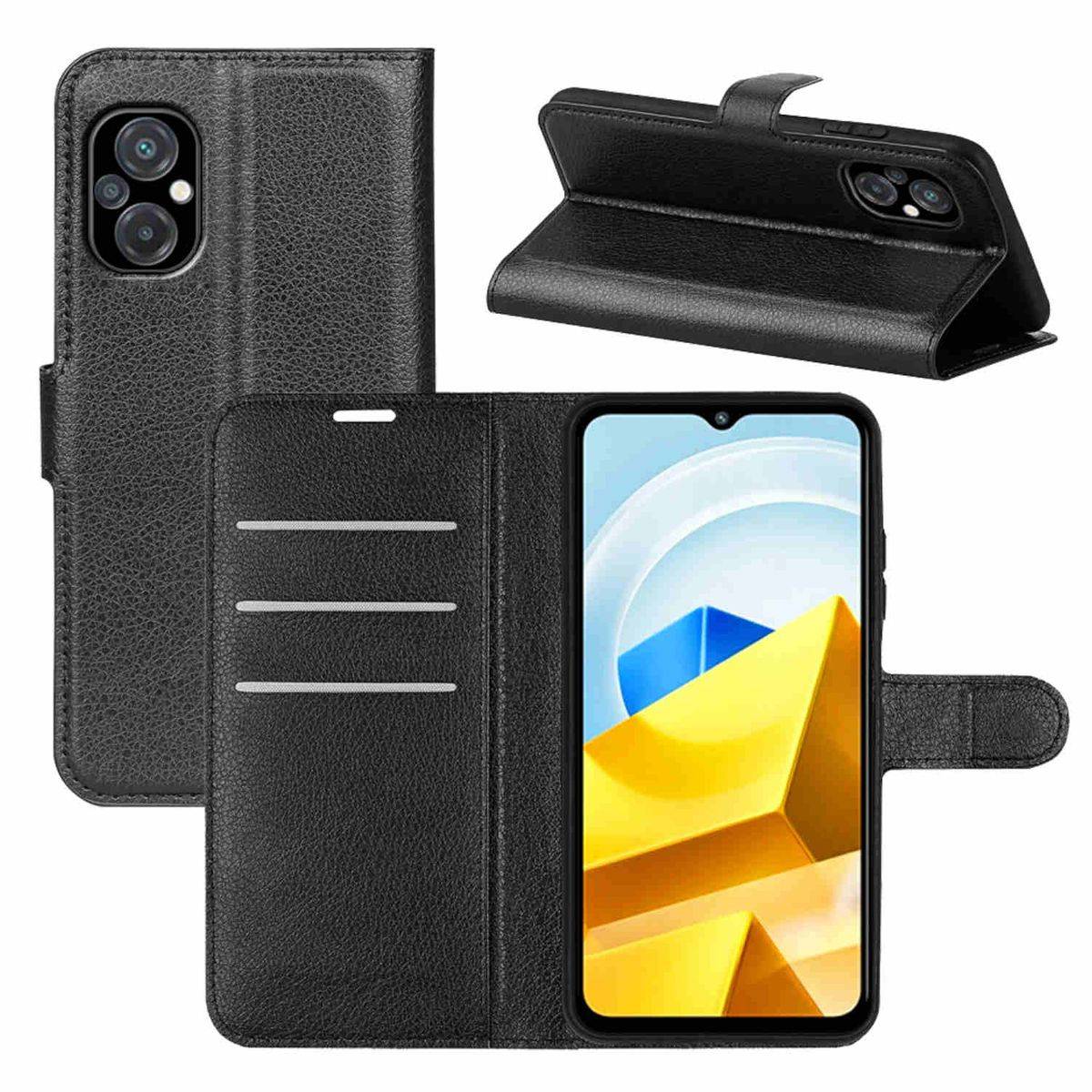 Für Xiaomi Poco M5 Handy Tasche Wallet Premium Schutz Hülle Case Cover Etuis Neu Zubehör Schwarz