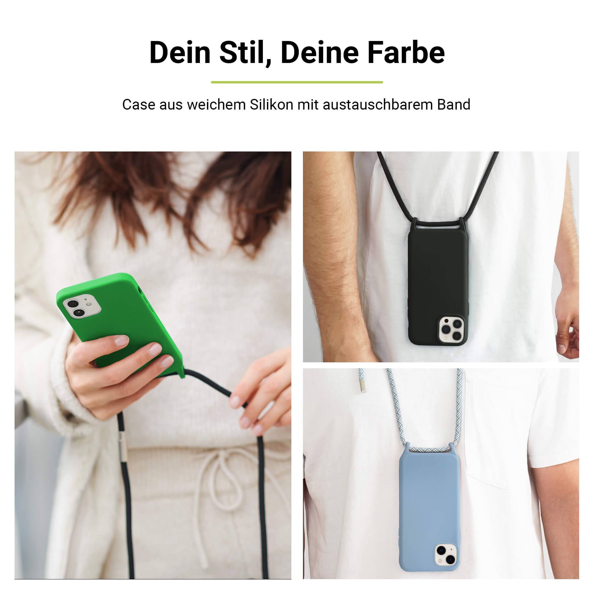 Artwizz HangOn Case Silicone - Handykette aus Silikon für iPhone 14 Plus, Black