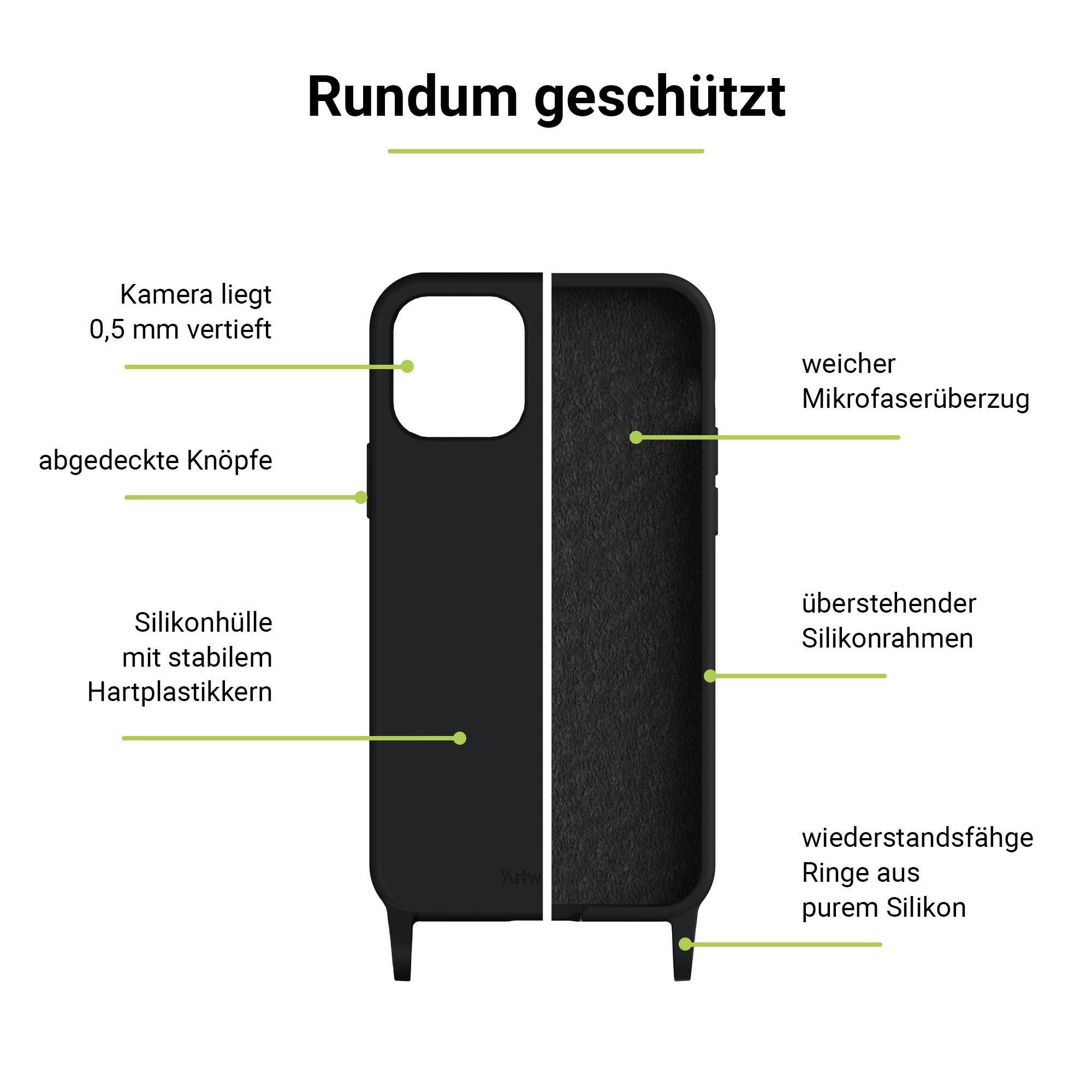 Artwizz HangOn Case Silicone - Handykette aus Silikon für iPhone 14 Plus, Black