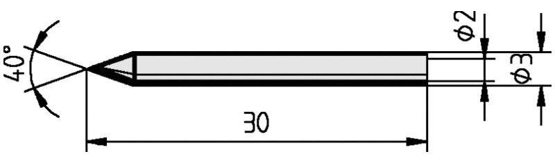 Lötspitze für Minityp S, gerade, bleistiftspitz, 0,3 mm, 0012BD