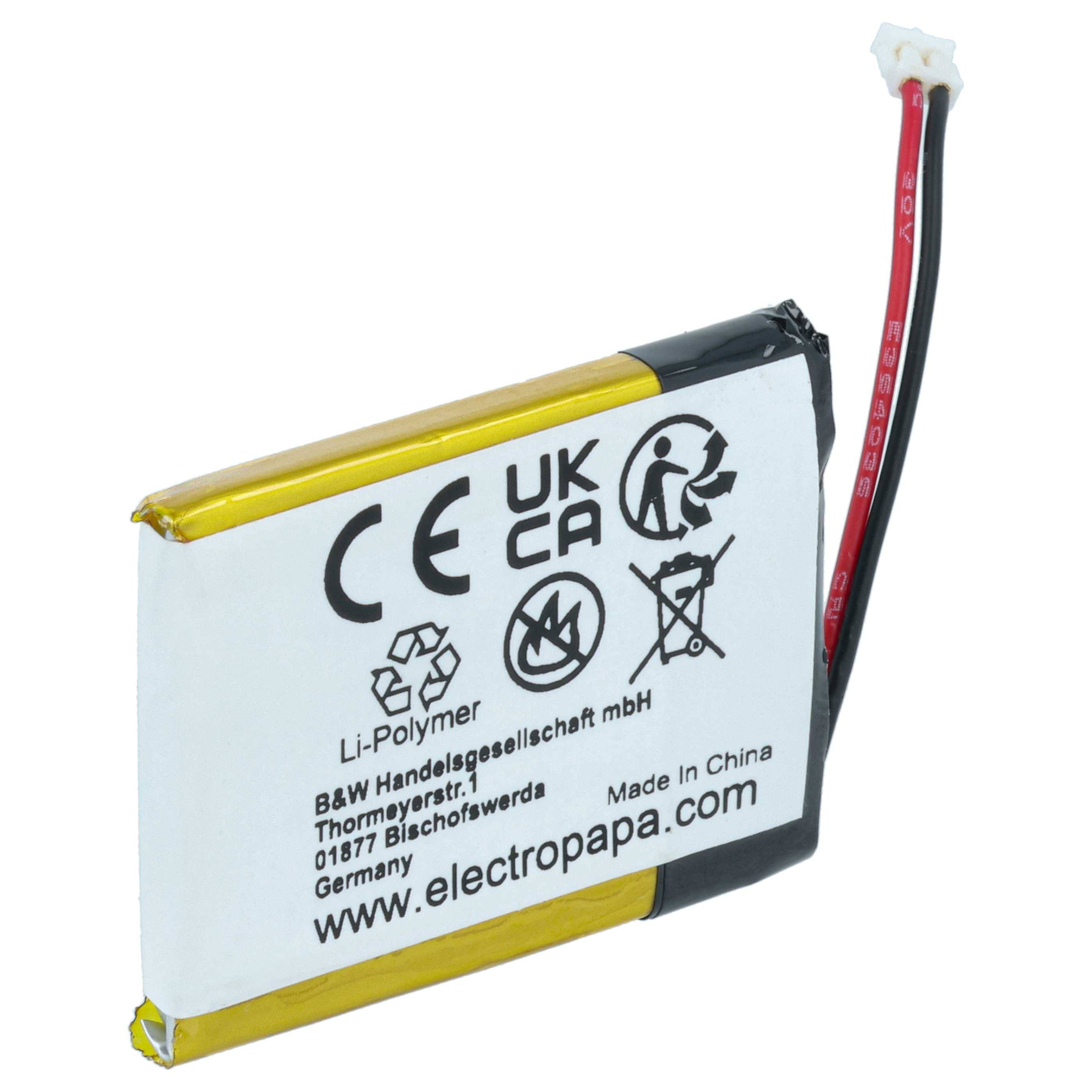 vhbw Akku kompatibel mit Garmin Approach S62, S60 Smartwatch Uhr Fitnessarmband (230 mAh, 3,7 V, Li-Polymer)