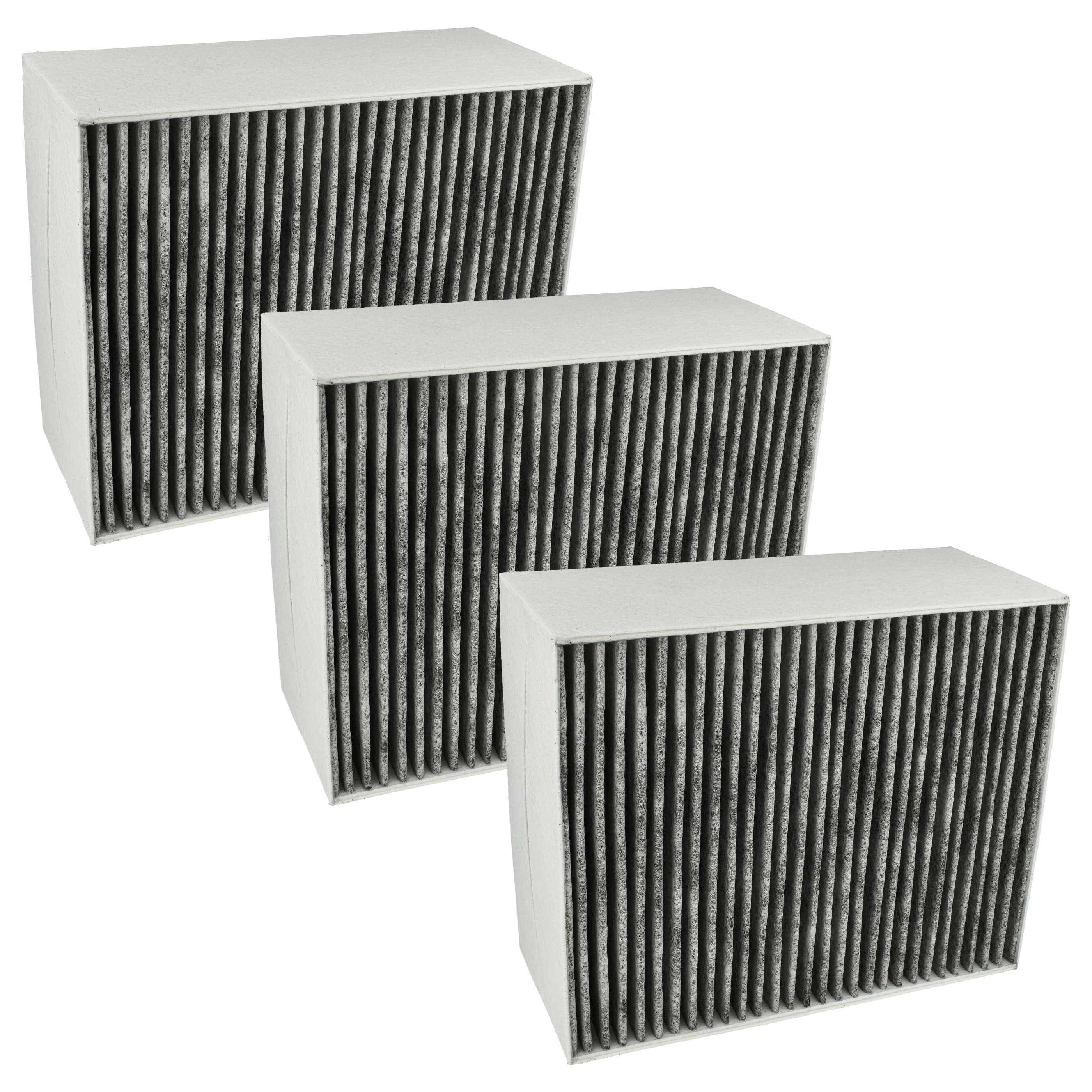 vhbw 3x Aktivkohlefilter kompatibel mit Siemens LF91BA572/02, LF91BA572/01, LF91BA572, LF91BA560/02 Dunstabzugshaube - 22,7 x 18,9 x 10 cm