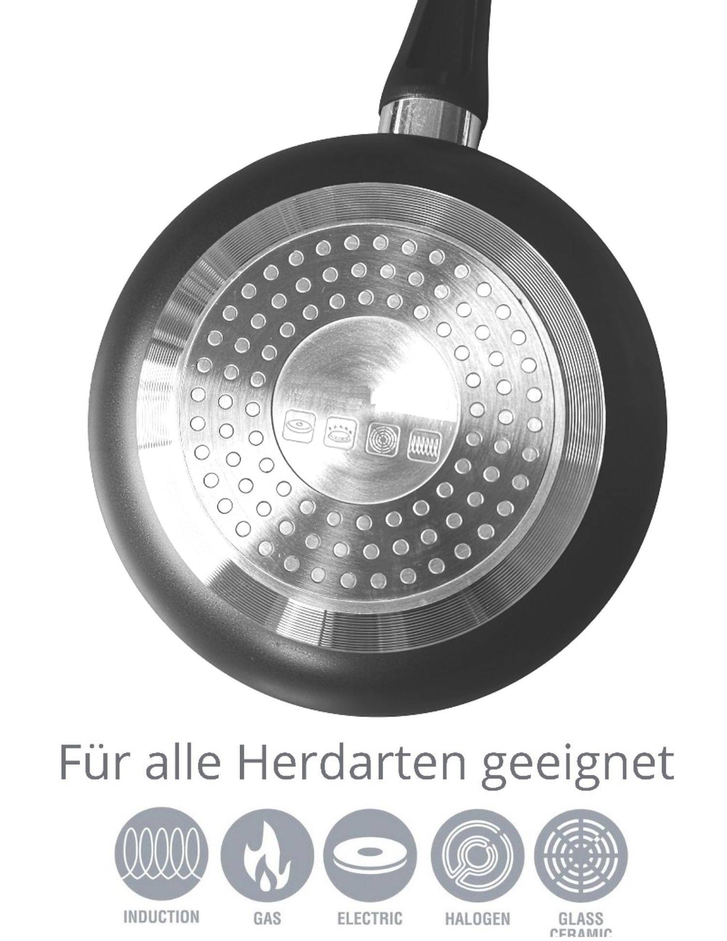 Cheffinger Sauce Pfanne Stiel Kasserolle mit Deckel Topf Bratpfanne Induktion Ø20 CF-SPL20