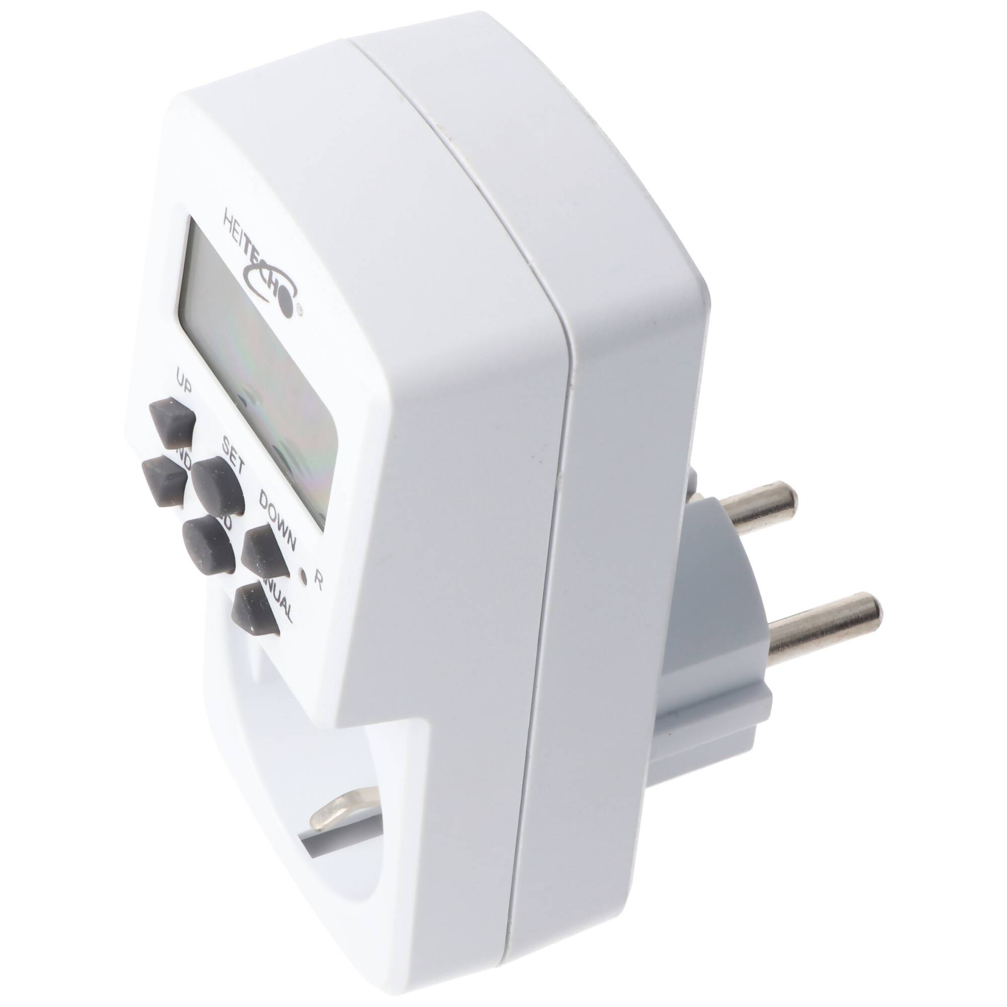 HEITECH Wochen Zeitschaltuhr digital mit Kindersicherung - Mini Zeitschaltuhr bis max. 16A & 1800W - 10 Schaltprogramme