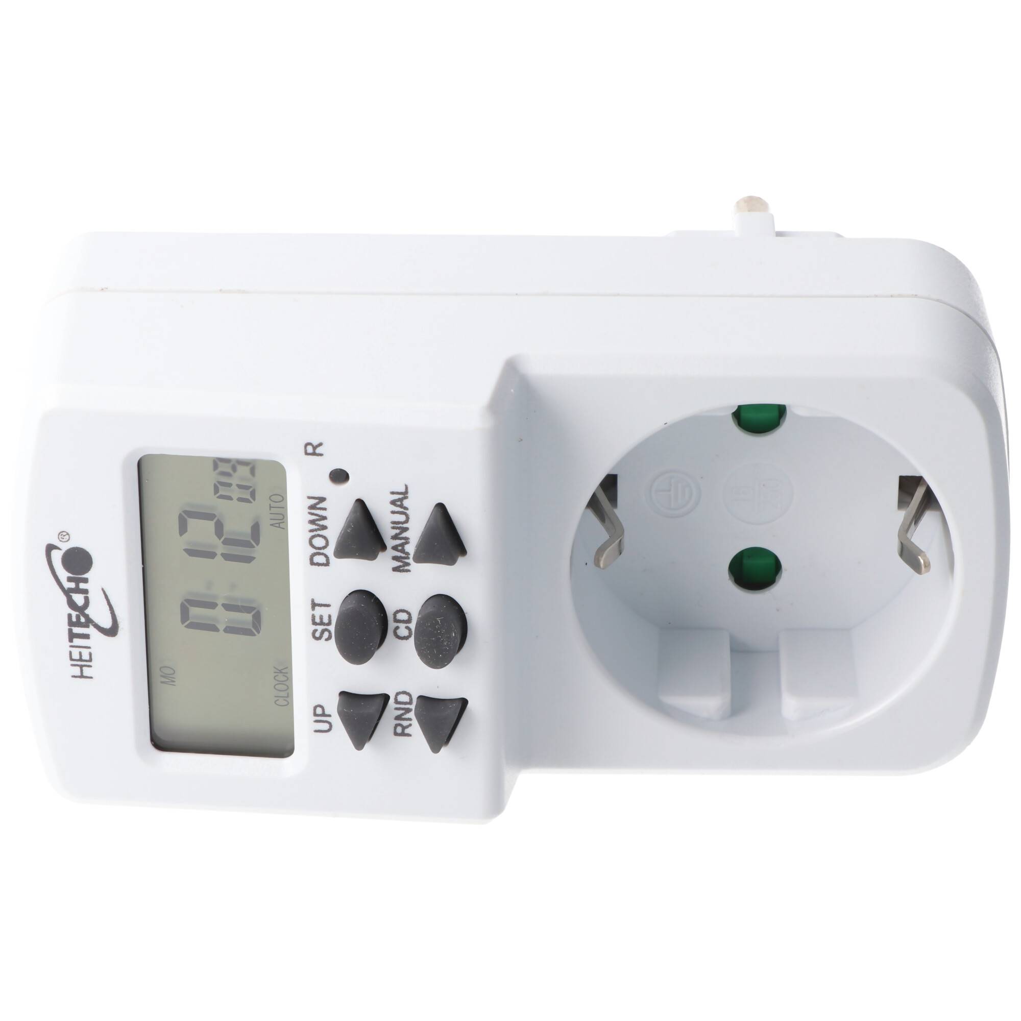 HEITECH Wochen Zeitschaltuhr digital mit Kindersicherung - Mini Zeitschaltuhr bis max. 16A & 1800W - 10 Schaltprogramme