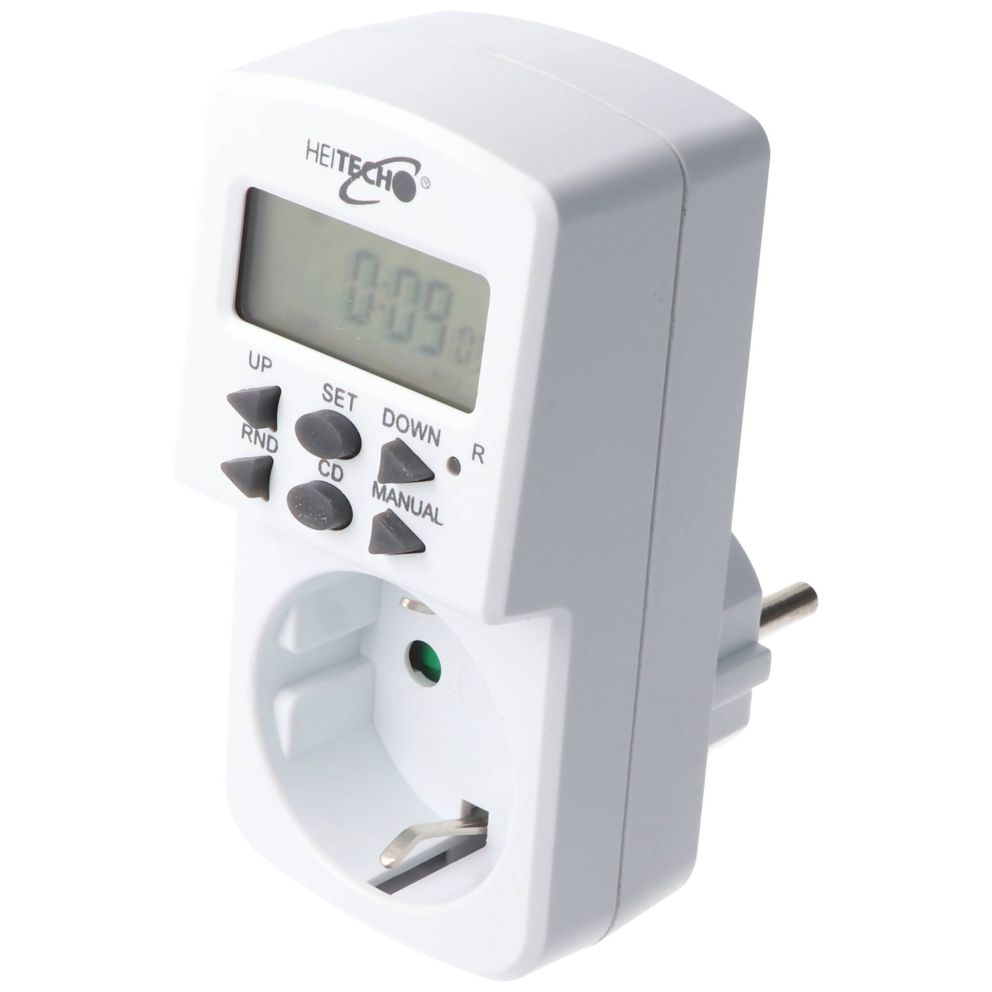 HEITECH Wochen Zeitschaltuhr digital mit Kindersicherung - Mini Zeitschaltuhr bis max. 16A & 1800W - 10 Schaltprogramme