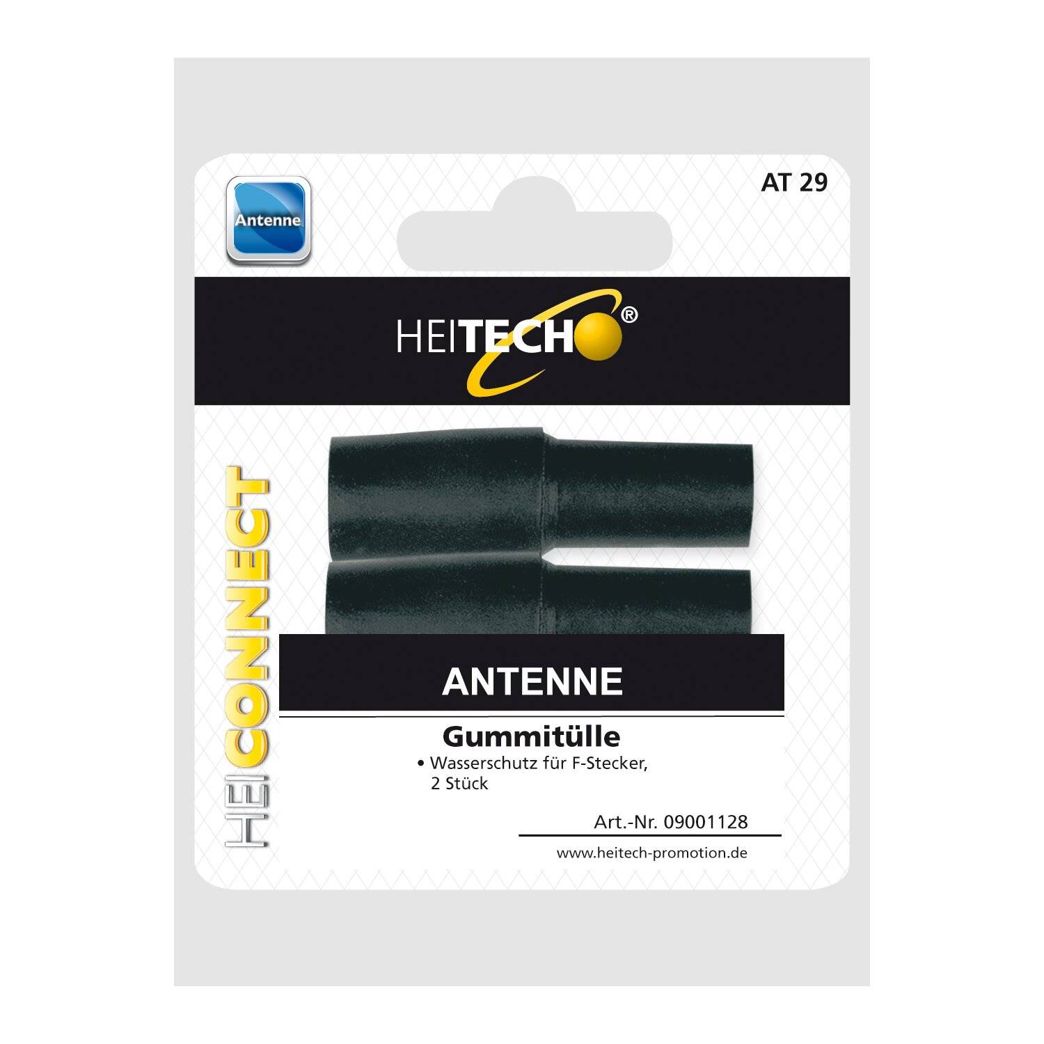 HEITECH Gummitülle Wasserschutz für F Stecker - 2er Pack Gummihülle 75 Ohm - Isolierhülle Schwarz für F-Stecker