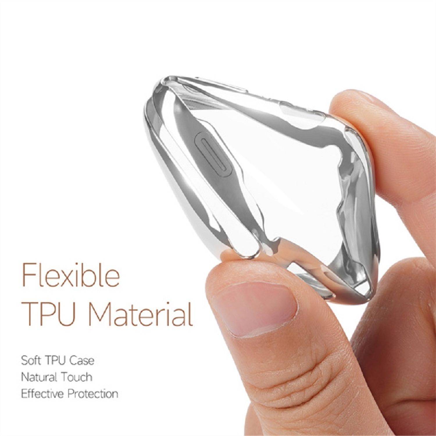 Samo Series Soft TPU kompatibel mit Watch Case Uhrengehäuse Schutzhülle 45mm Silber