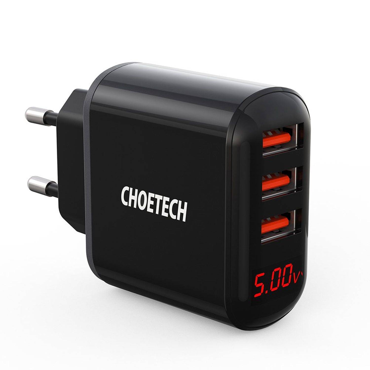 Choetech Ladegerät 3x USB 3.4A Kompaktes Schnellladegerät Schwarz (Q5009-EU)