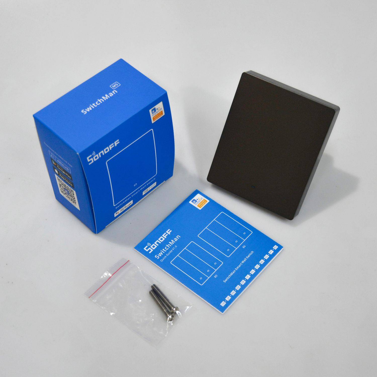 Sonoff Smart 1-Kanal WLAN Wandschalter intelligenter Wandschalter mit 2 Kanälen Schwarz (M5-1C-80)