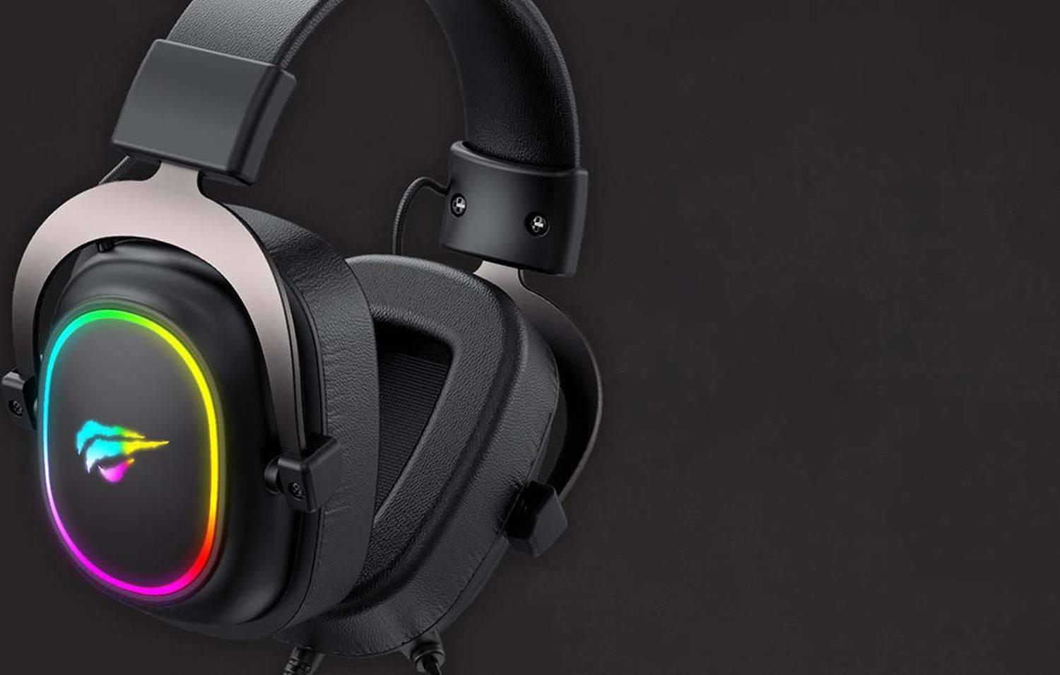 Havit H2002P Gaming Headphones RGB mit Mikrofon, Gaming Headset Gaming Kopfhörer Stereo + USB Schwarz