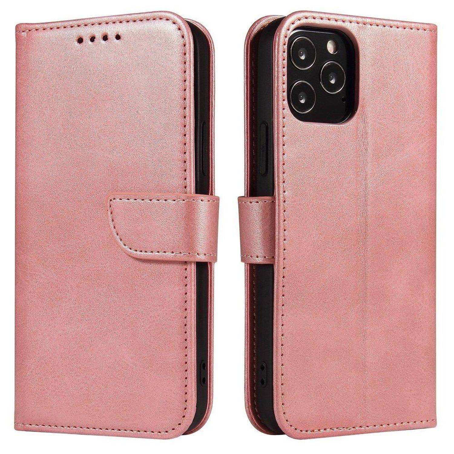 Premium Magnet Case Buch Tasche Schutzhülle aufklappbare Hülle Standfunktion Zubehör für Samsung Galaxy A04s Rosa