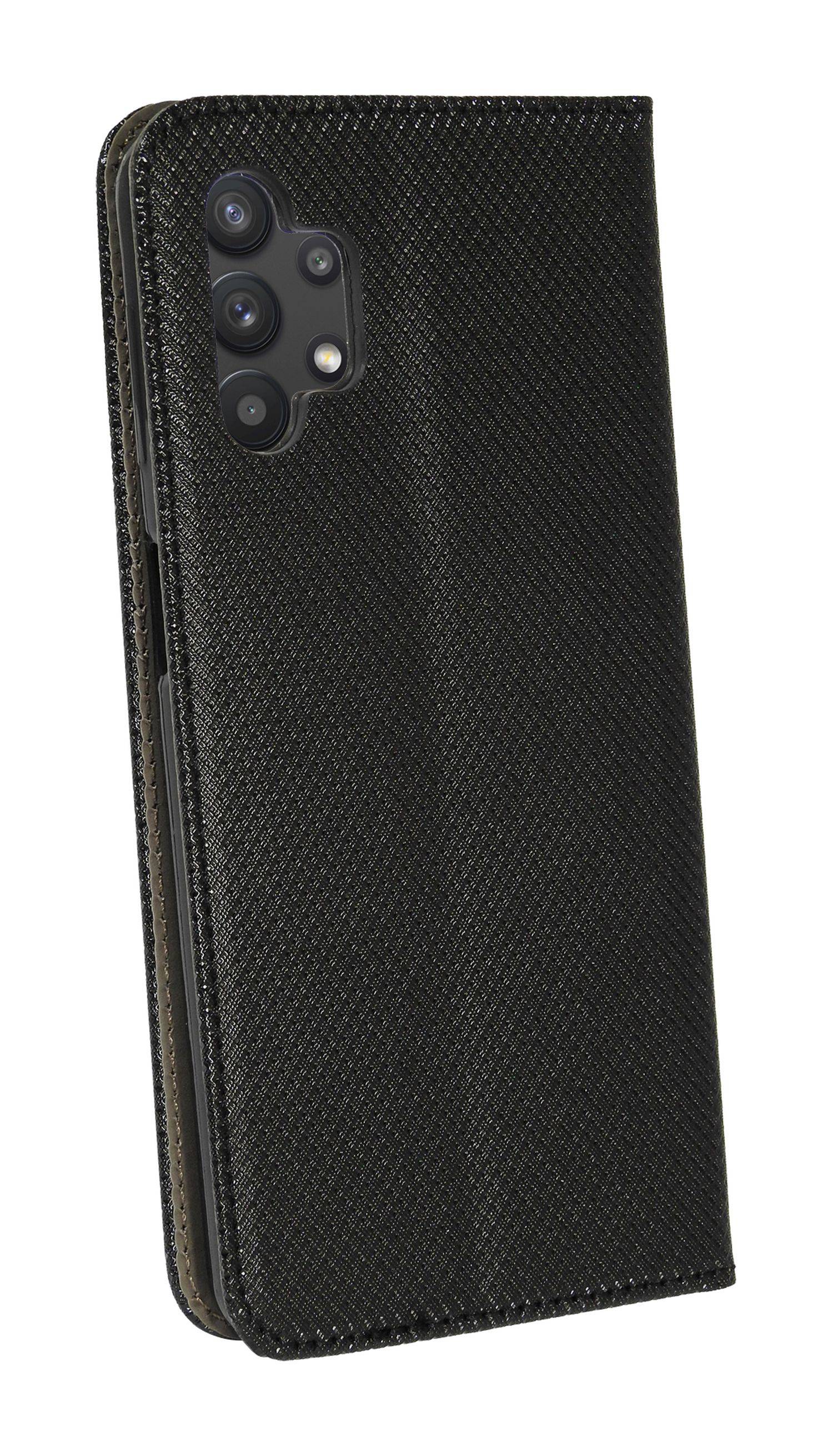 Buch Tasche "Smart" für SAMSUNG GALAXY A04s Handy Hülle Etui Schutzhülle mit Standfunktion, Kartenfach Schwarz