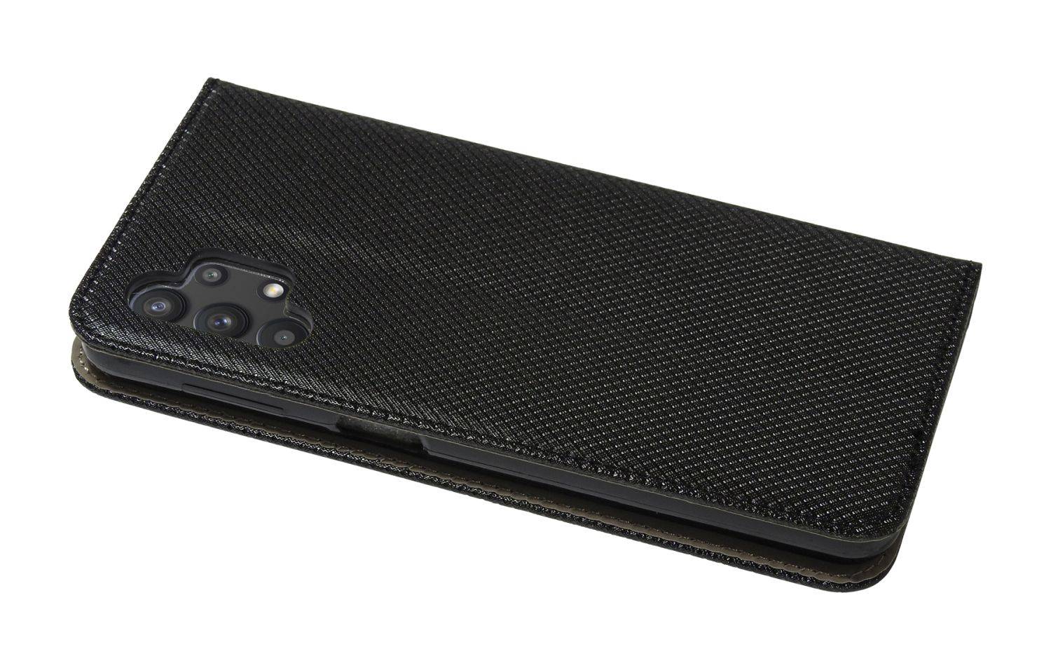 Buch Tasche "Smart" für SAMSUNG GALAXY A04s Handy Hülle Etui Schutzhülle mit Standfunktion, Kartenfach Schwarz