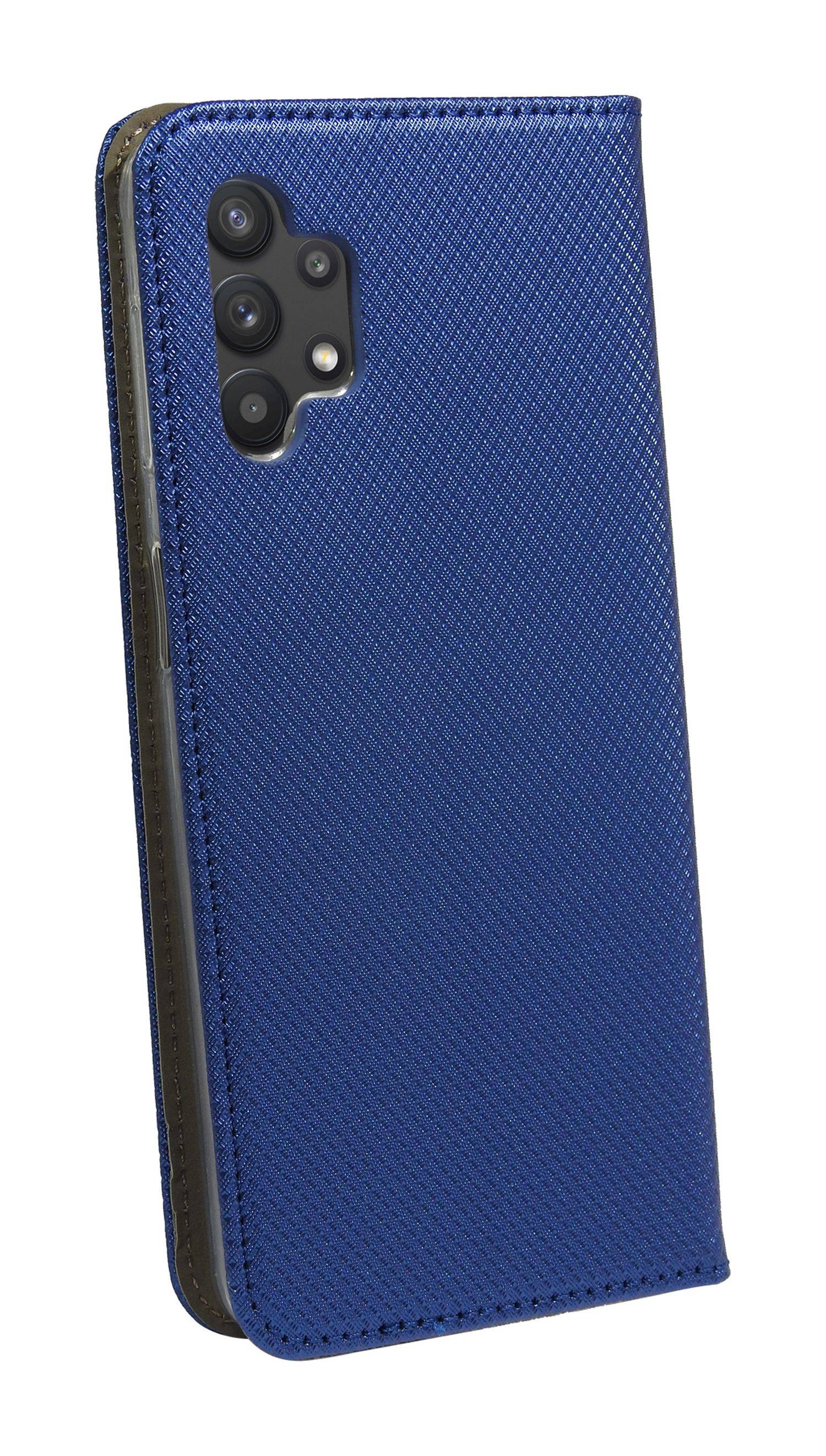 Buch Tasche "Smart" für SAMSUNG GALAXY A04s Handy Hülle Etui Brieftasche Schutzhülle mit Standfunktion, Kartenfach Blau