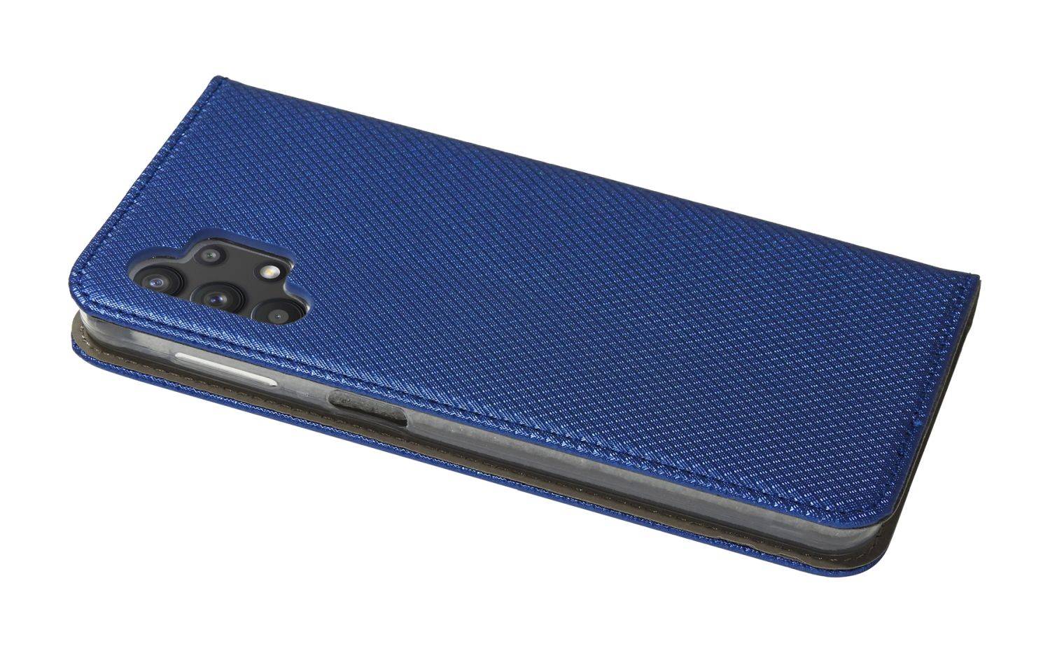 Buch Tasche "Smart" für SAMSUNG GALAXY A04s Handy Hülle Etui Brieftasche Schutzhülle mit Standfunktion, Kartenfach Blau