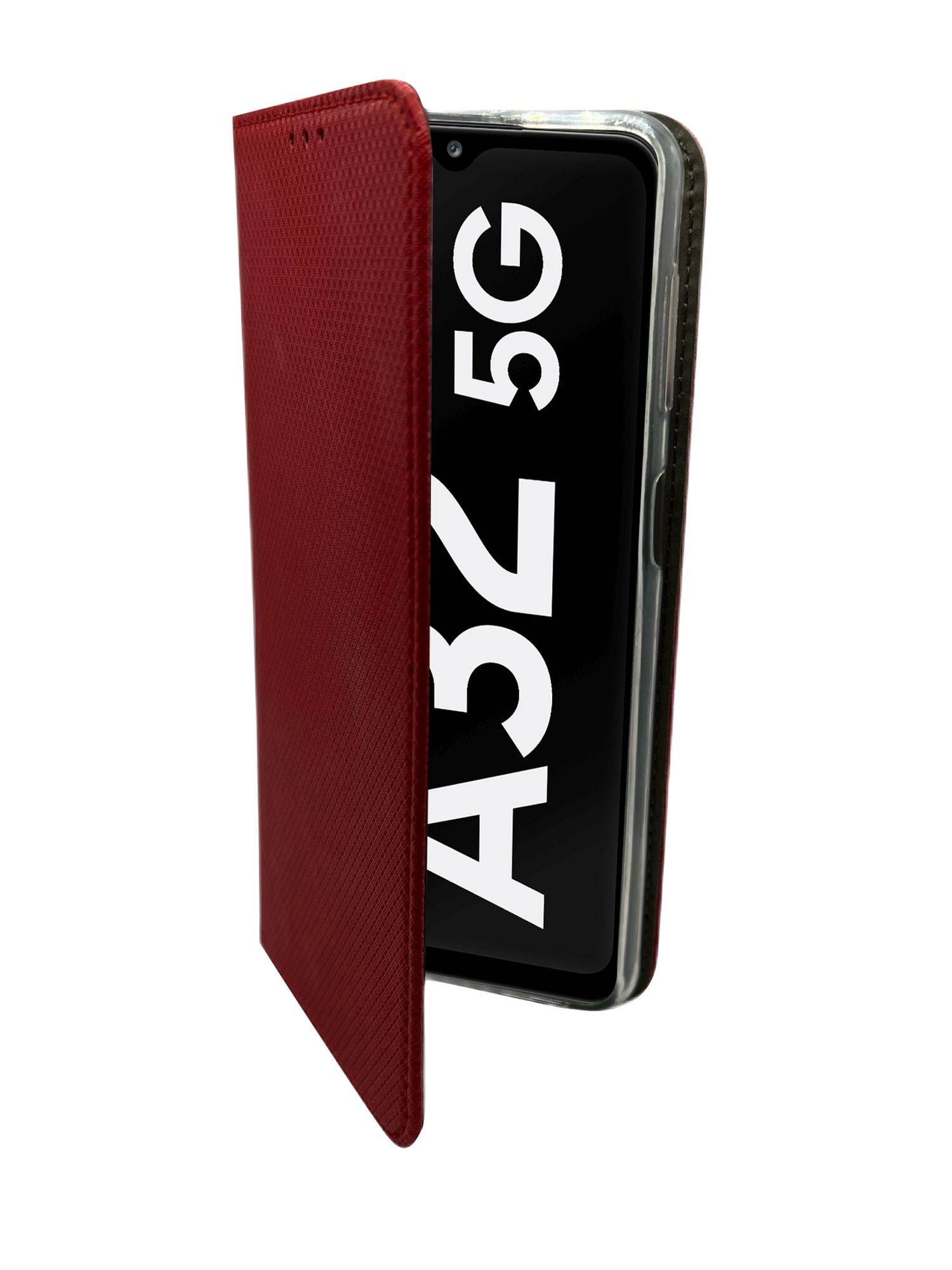 Buch Tasche "Smart" für SAMSUNG GALAXY A04s Handy Hülle Etui Brieftasche Schutzhülle mit Standfunktion, Kartenfach Rot
