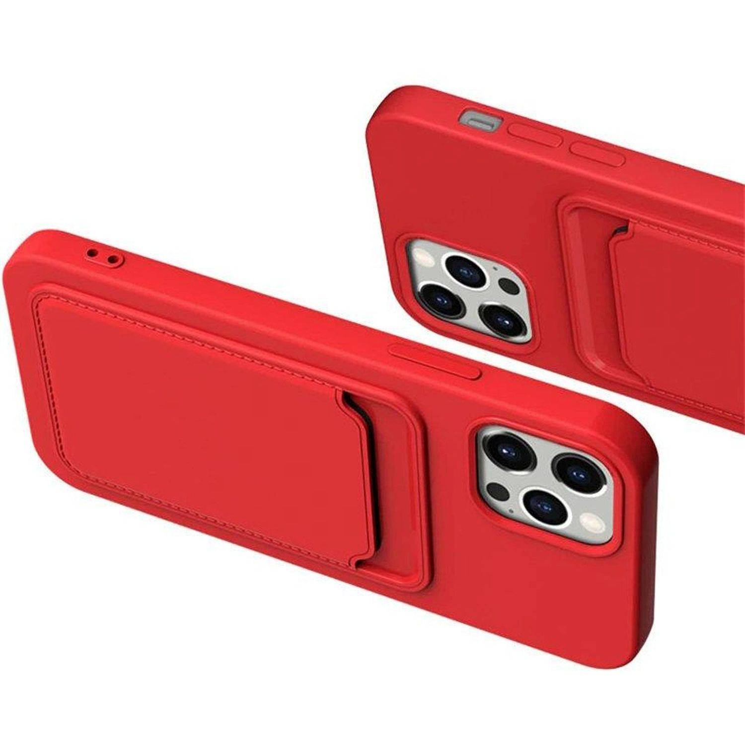 Card Case Silikon Portemonnaie Handyhülle mit Kartenfach Cover Bumper kompatibel mit Samsung Galaxy A04s Dunkelgrün