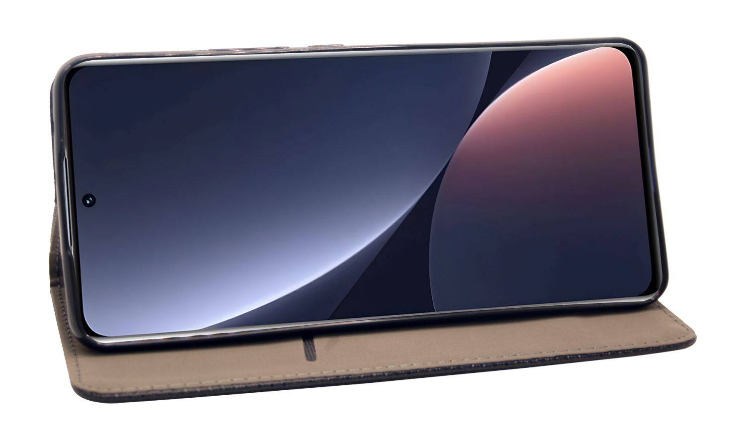 Buch Tasche "Smart" kompatibel mit XIAOMI 12 LITE Schutzhülle mit Standfunktion, Kartenfach Schwarz