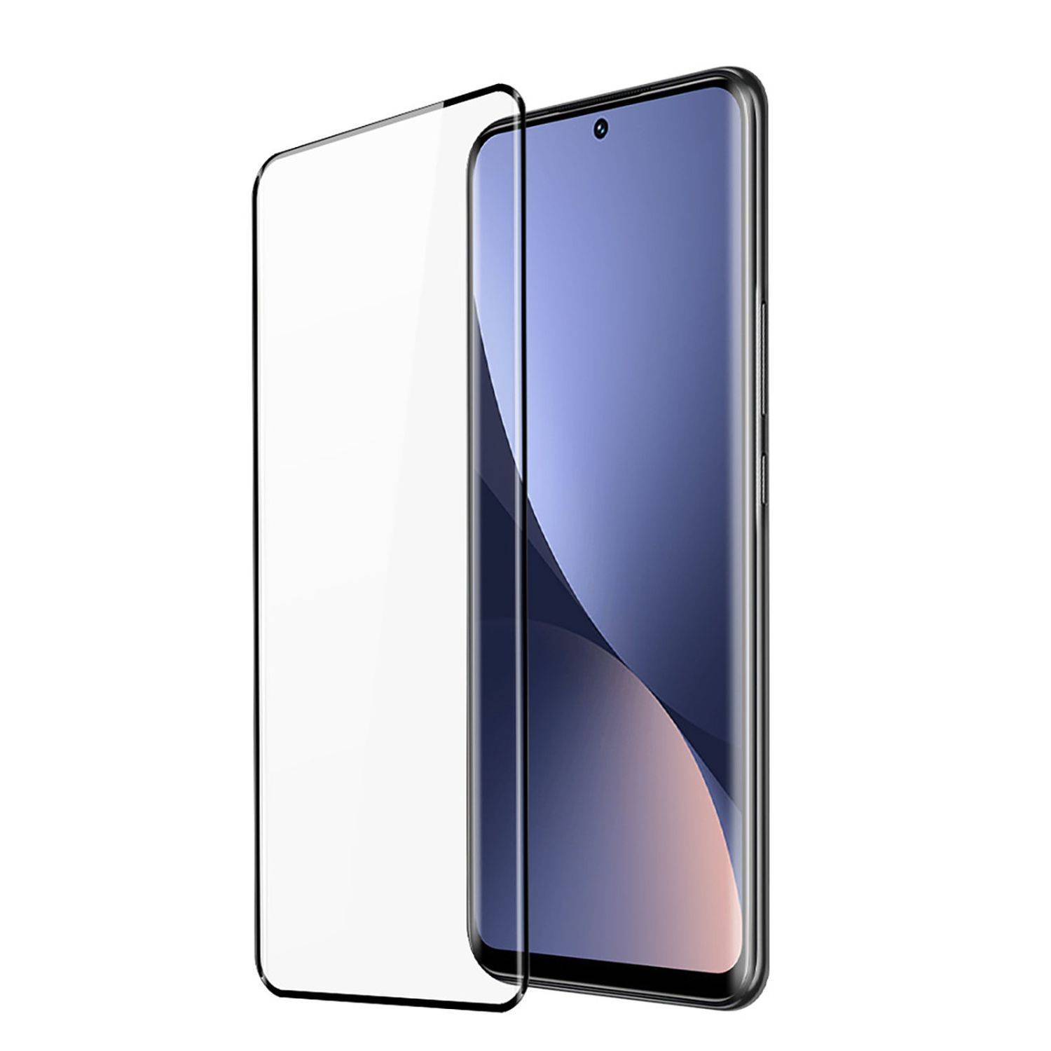 5D Schutz Glas kompatibel mit XIAOMI 12 / 12X Curved Folie Vollständig Klebend und Abdeckung