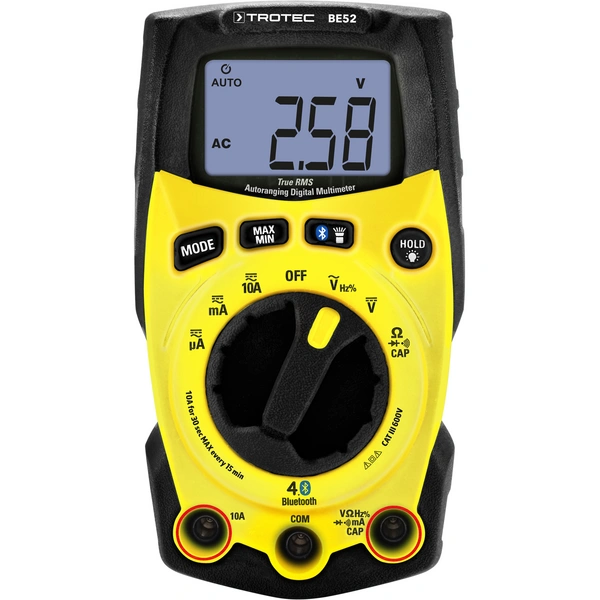 TROTEC Digitales True-RMS-Multimeter BE52 Bluetooth-Digital-Multimeter mit kostenloser Smartphone-App Messgerät Multifunktionsmessgerät CAT III 600 TROTEC Digitales True-RMS-Multimeter BE52 Bluetooth-Digital-Multimeter mit kostenloser Smartphone-App Messgerät Multifunktionsmessgerät CAT III 600