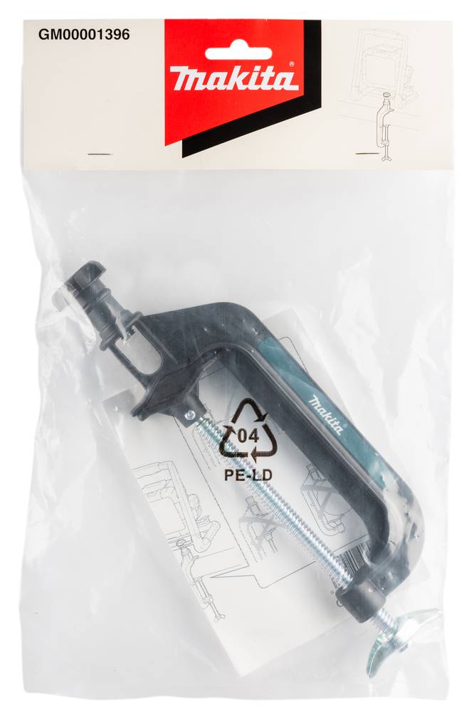 Makita Ersatz-Sägegriff-Baugruppe in transparenter Verpackung, gekennzeichnet mit GM0001396 und '04 PE-LD'.
