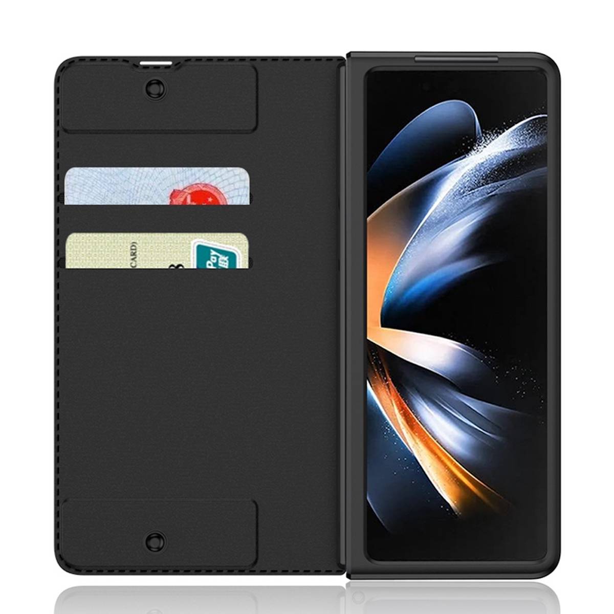 Für Samsung Galaxy Z Fold4 5G Armor Flip Kunstleder Handy Tasche Hülle Etuis Braun