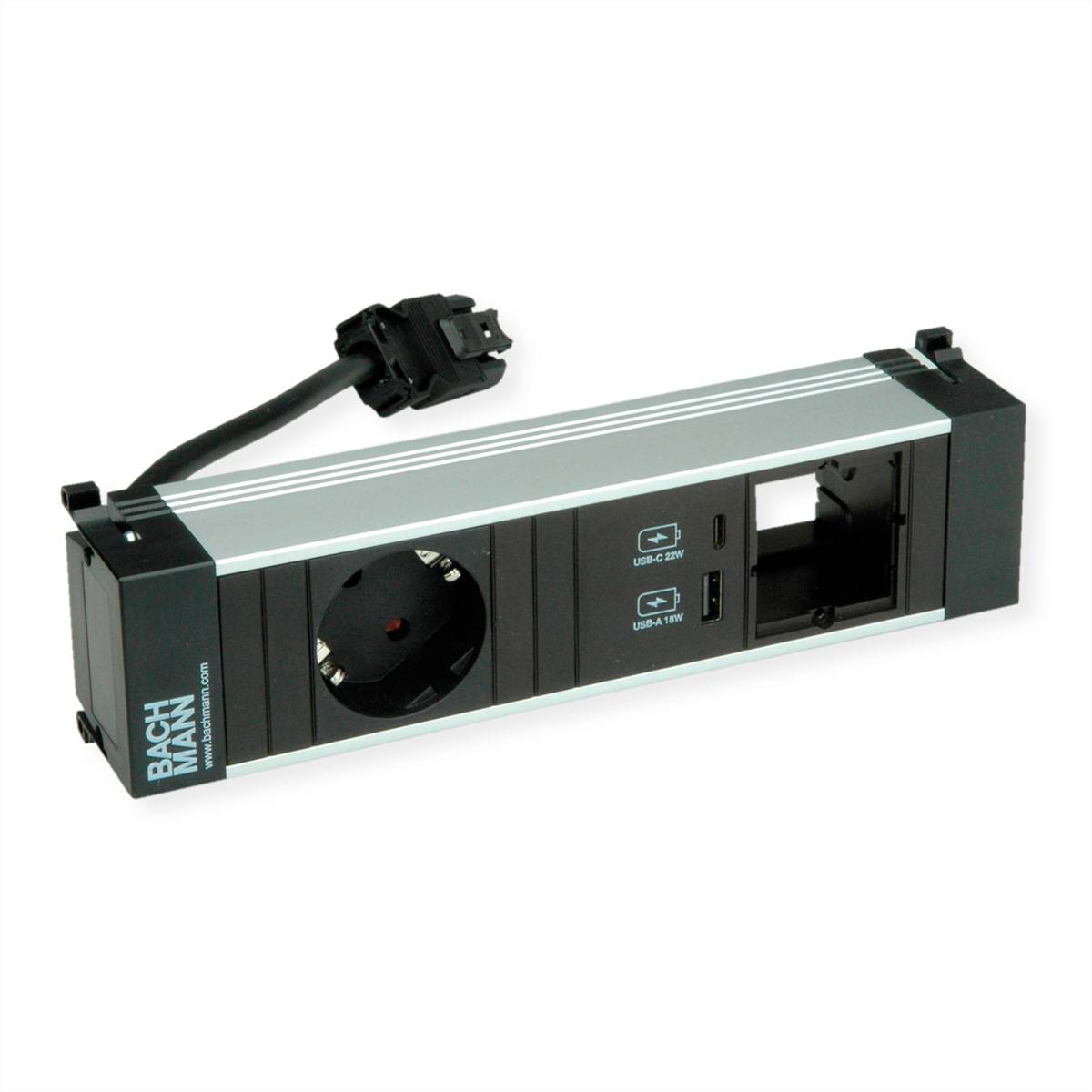 BACHMANN - Power Frame S 1xCEE7/3 1xCM 1xUSB 22W 0.2m GST18 - Steckdosenleiste