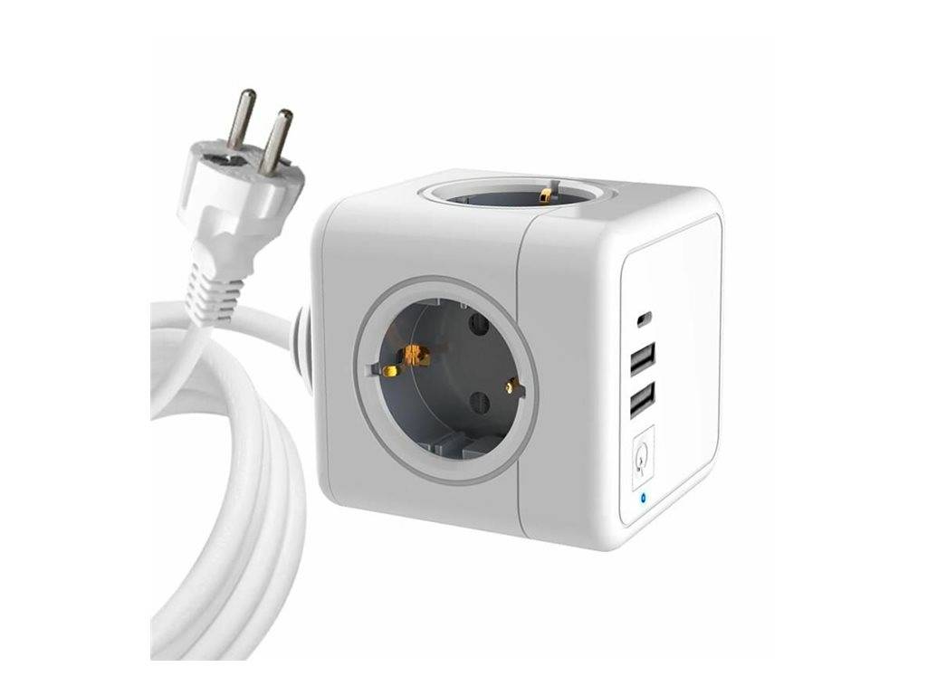 MicroConnect PowerCube docking station - Steckdosenleiste - 1,5 m Kabel - Eingabe, Eingang Typ F - Ausgangsanschlüsse: 7