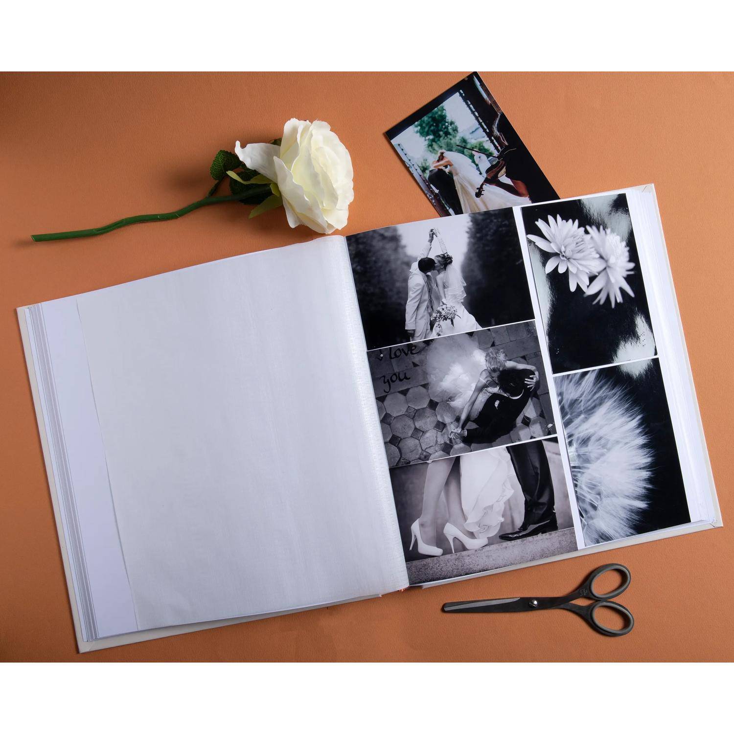 Exacompta Fotoalbum 60 Seiten schwarz 29x32cm, Art elfenbein, Elfenbein, 16079E