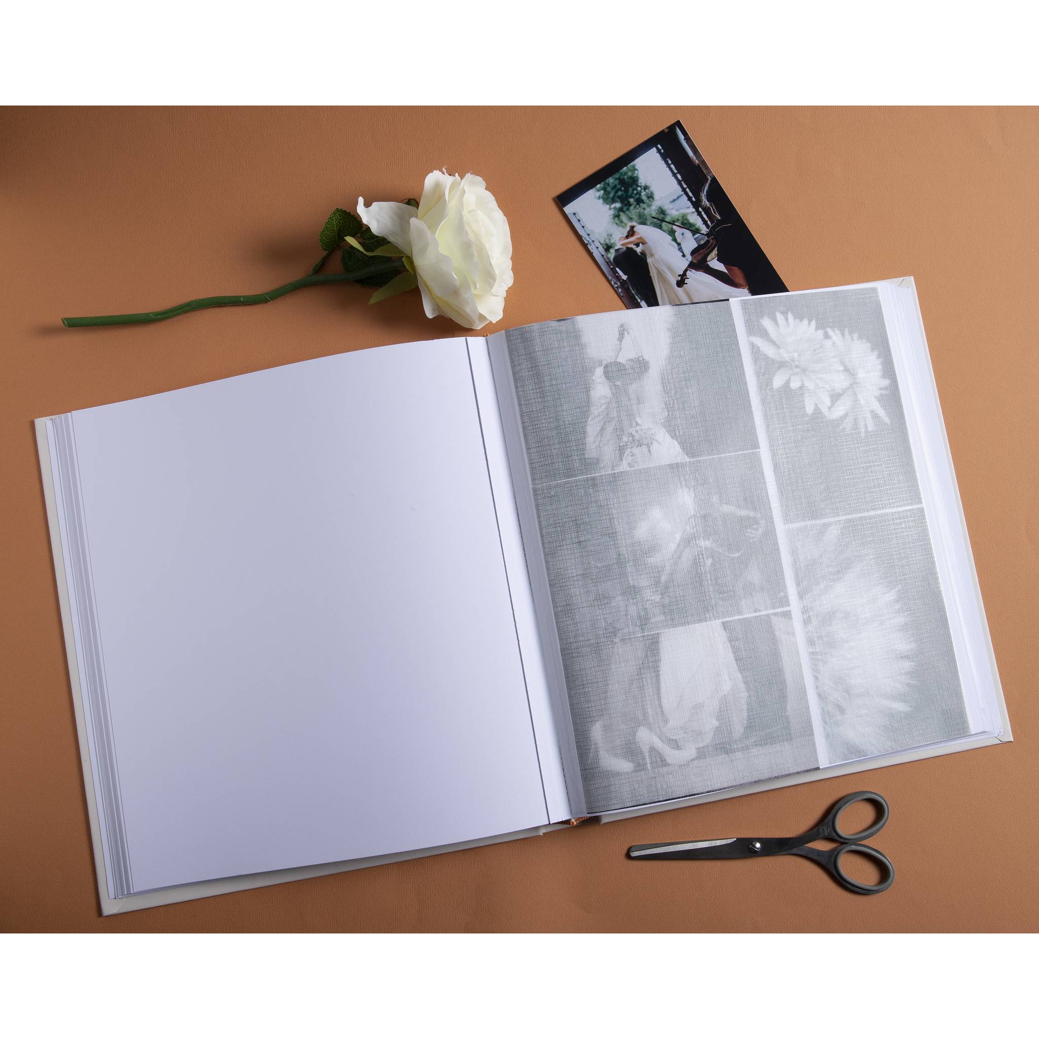 Exacompta Fotoalbum 60 Seiten schwarz 29x32cm, Art elfenbein, Elfenbein, 16079E