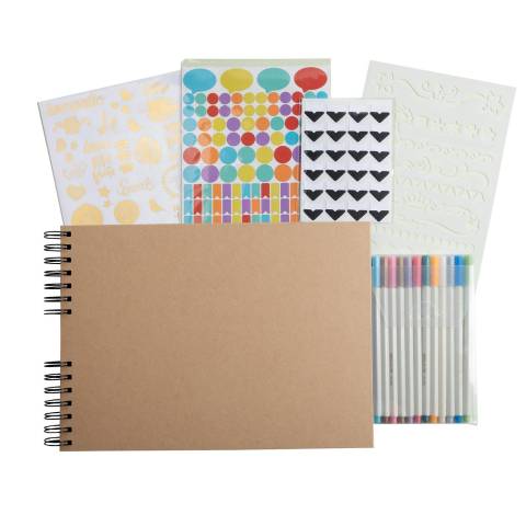 Exacompta Set Scrapbooking Album 32x22cm Kraft Scrap' Addict Kraft braun 16802E