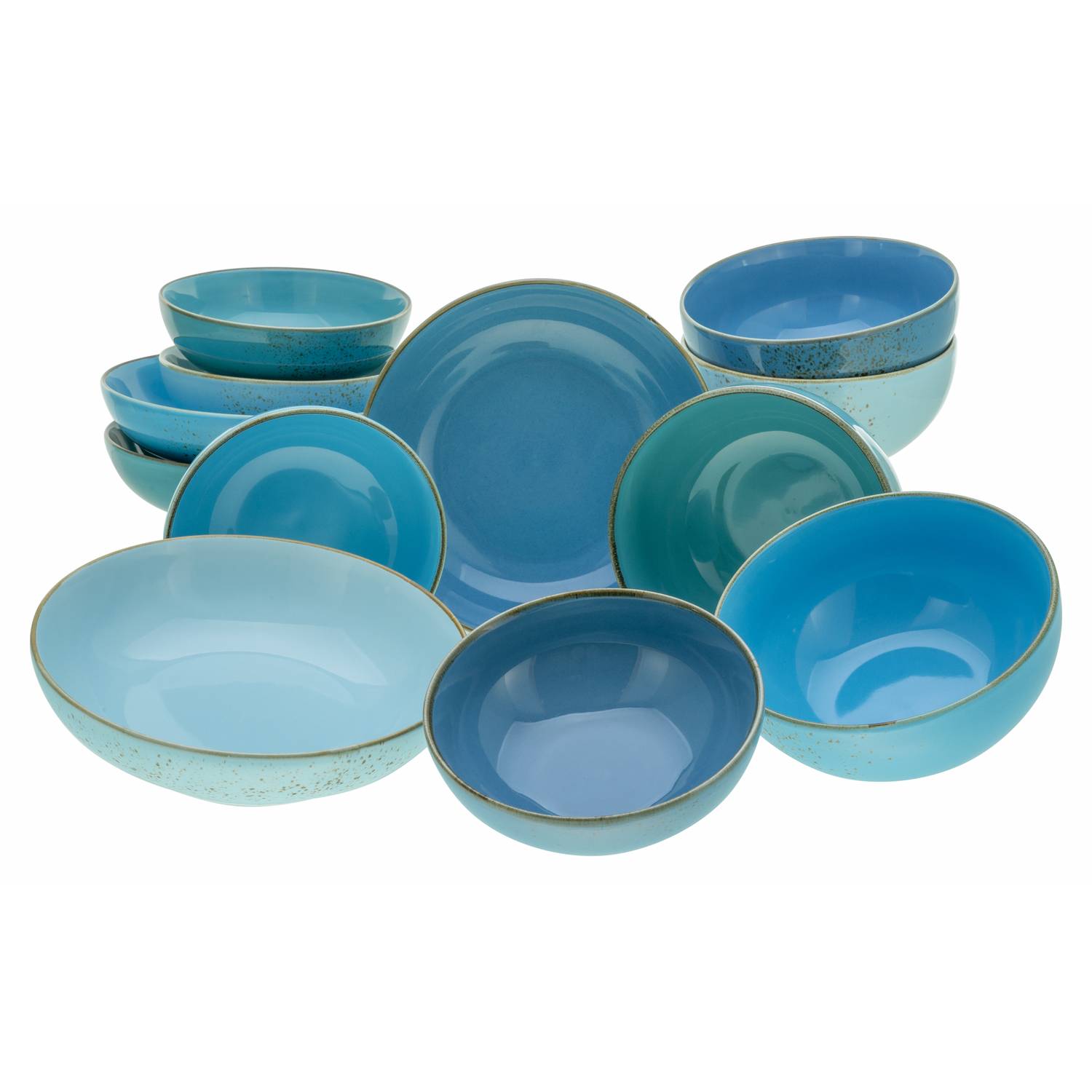 CreaTable 23413 Nature Collection Schüssel Bowl Set, mehrfarbig, 12-teilig (1 Set)