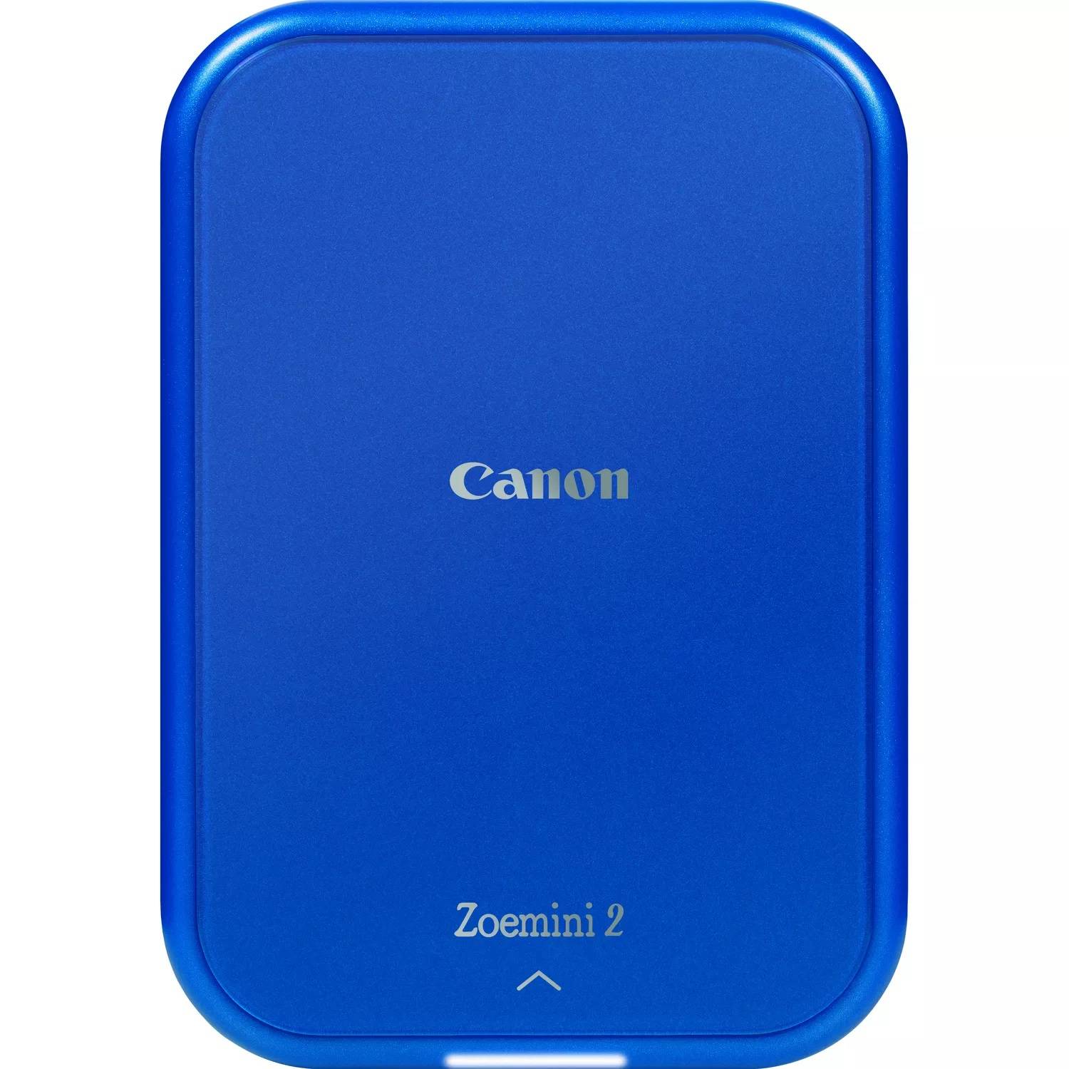 Blauer Canon Zoemini 2 tragbarer Drucker mit Canon-Logo in der Mitte des Covers.