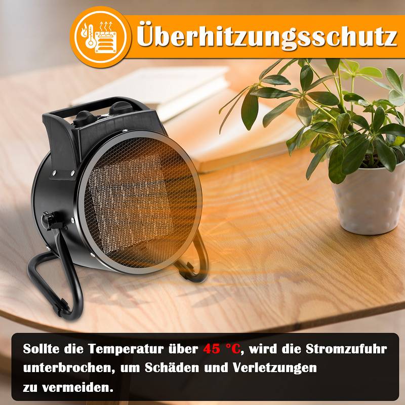 Heizlüfter Elektrische Heizgebläse 3000W Heizgerät Elektroheizer Heizer Heizung