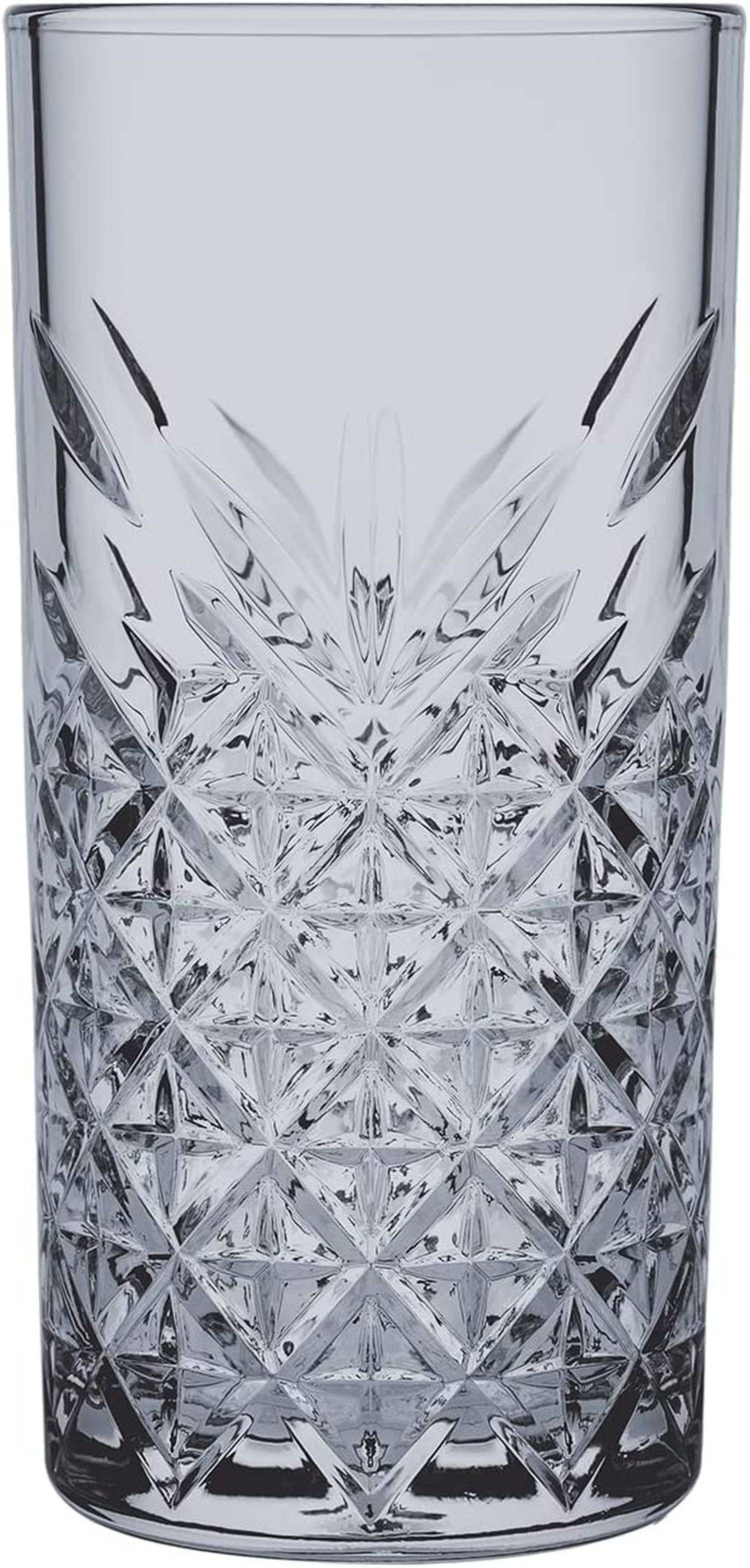 Pasabahce Timeless Trinkgläser Set, Glas grau, Set aus 4 Longdrinkgläsern, für ein 4 Pers. Gedeck, edle Kristall Optik