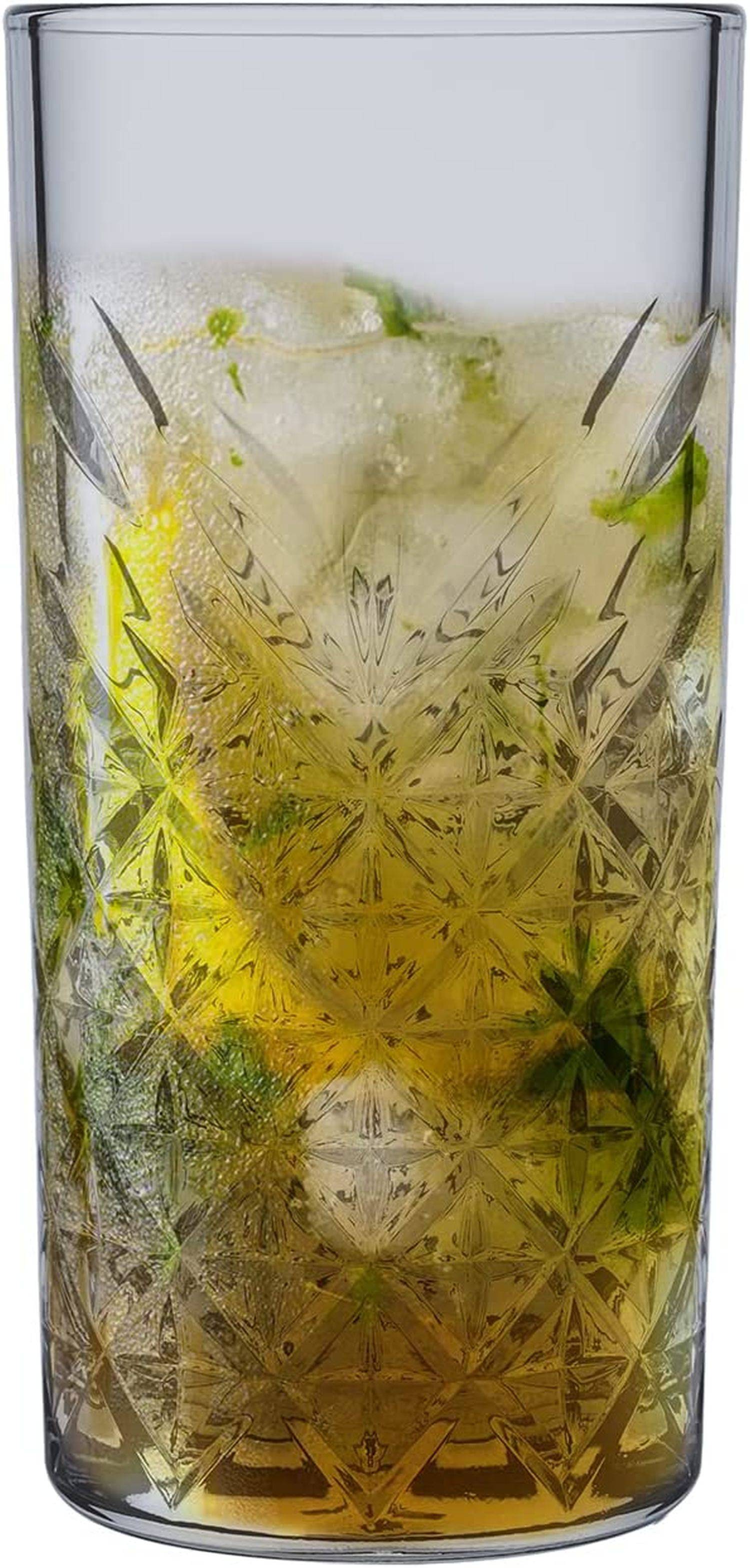 Pasabahce Timeless Trinkgläser Set, Glas grau, Set aus 4 Longdrinkgläsern, für ein 4 Pers. Gedeck, edle Kristall Optik