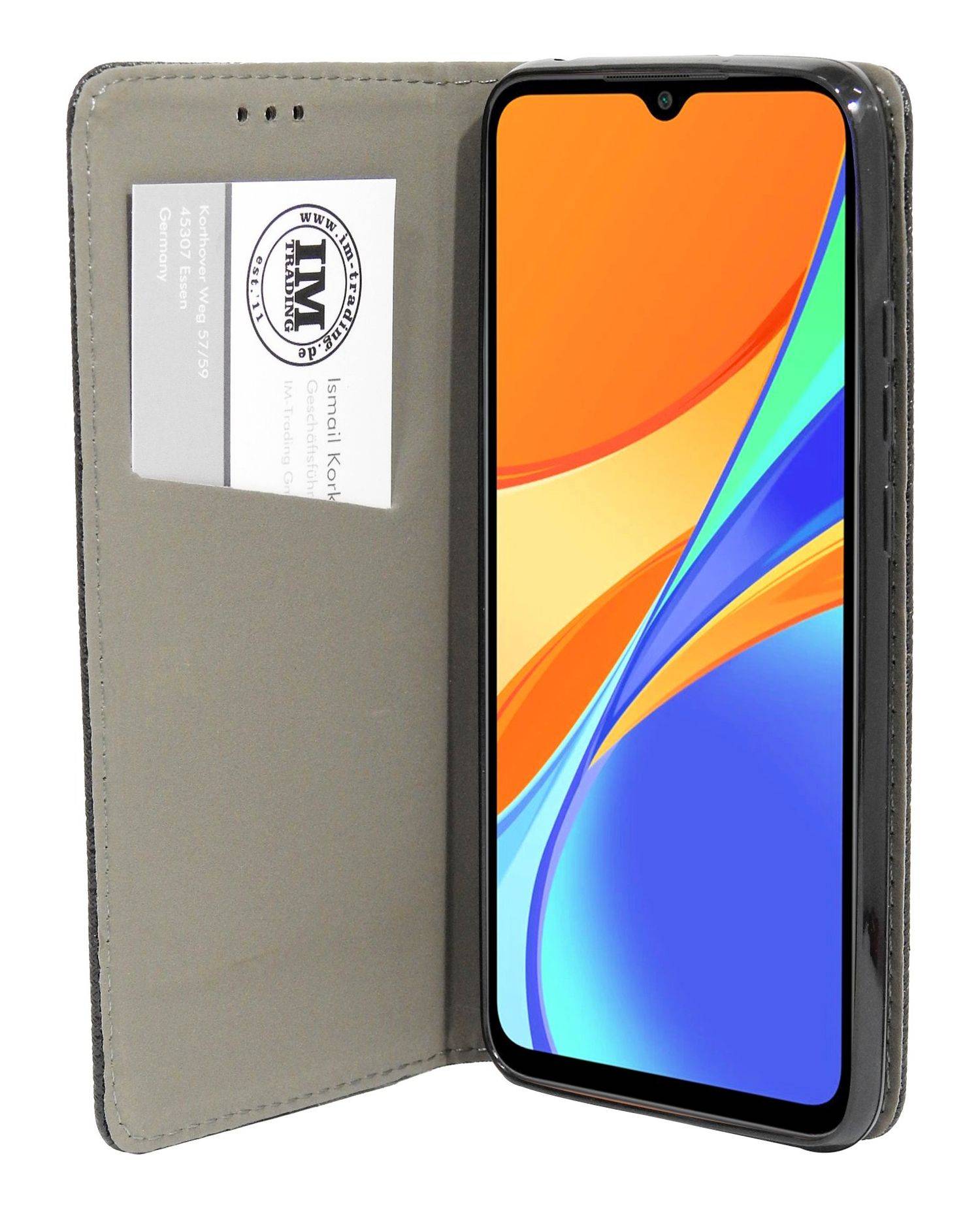Buch Tasche "Smart" für XIAOMI REDMI 10A 4G Handy Hülle Brieftasche Schutzhülle mit Standfunktion, Kartenfach Schwarz
