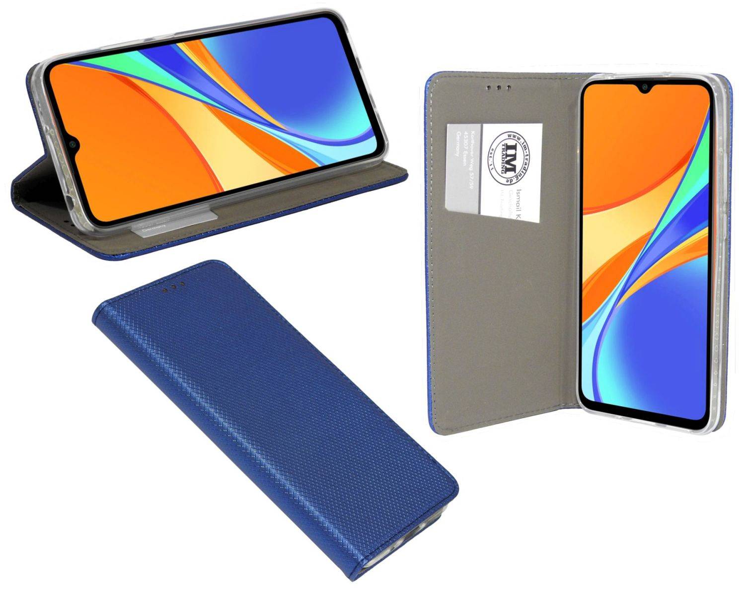 Buch Tasche "Smart" für XIAOMI REDMI 10A 4G Handy Hülle Brieftasche Schutzhülle mit Standfunktion, Kartenfach Blau